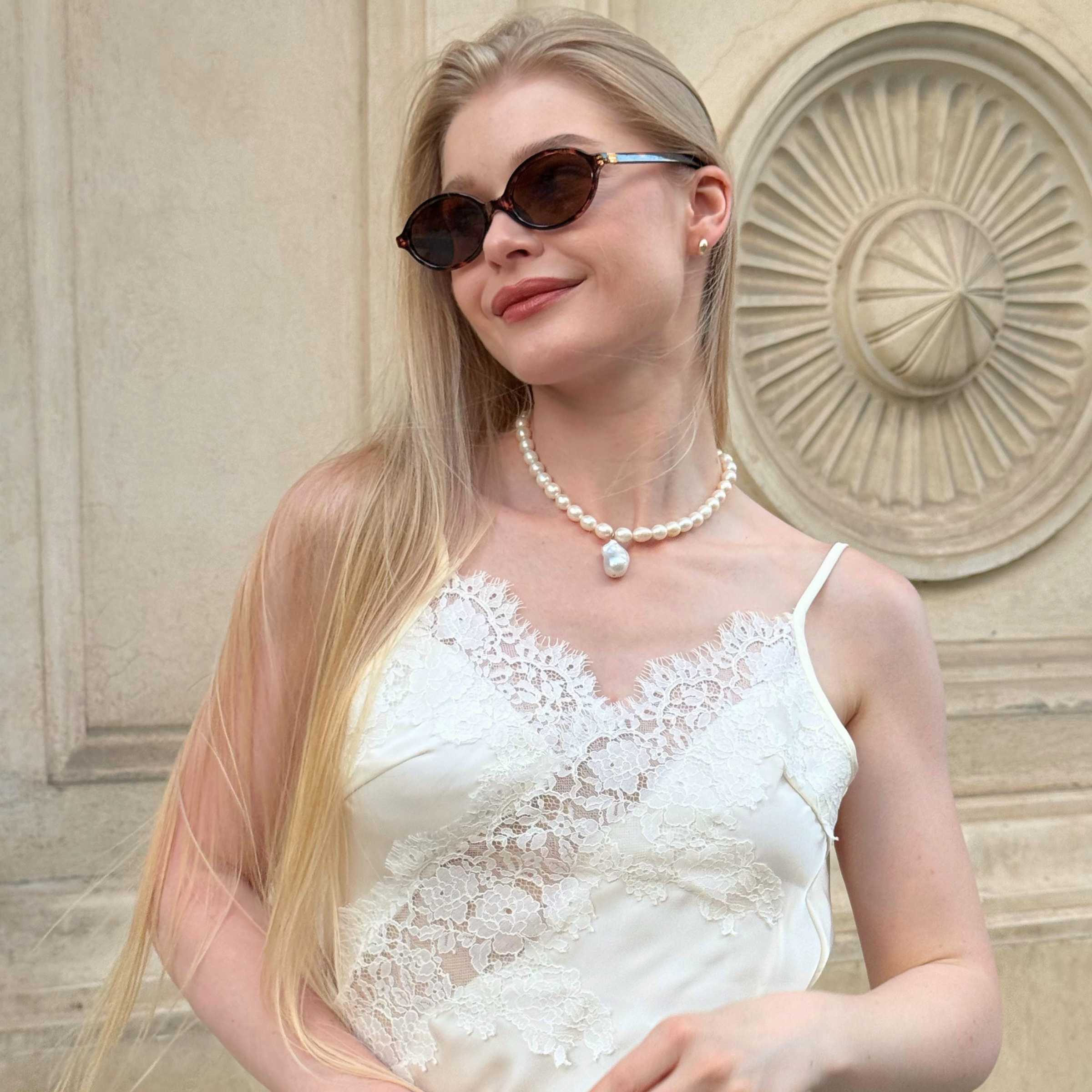 Colier „Cleo" din Perle AAA cu Argint 925