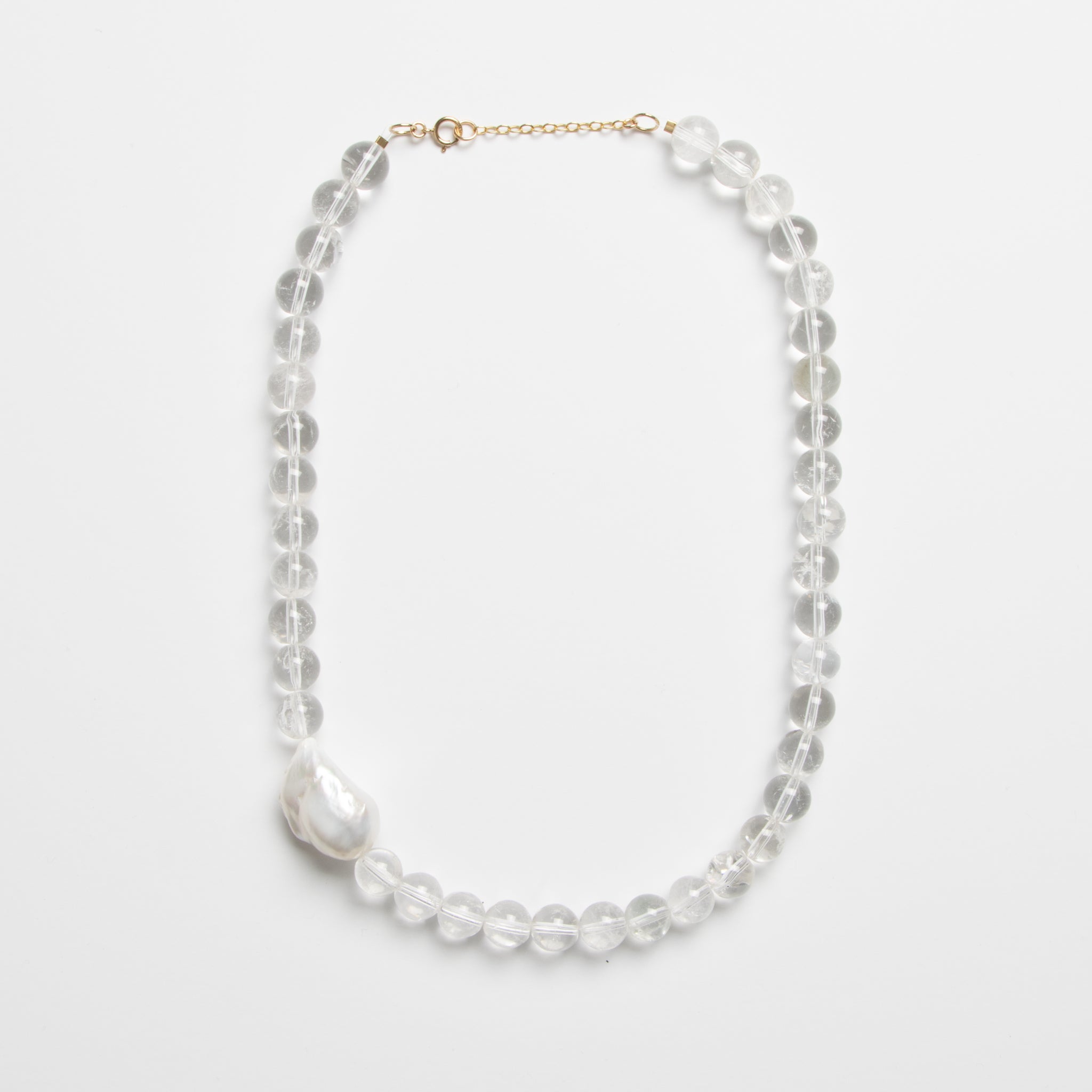 Atelier Devi Colier din cristal de stanca, perla si aur filat