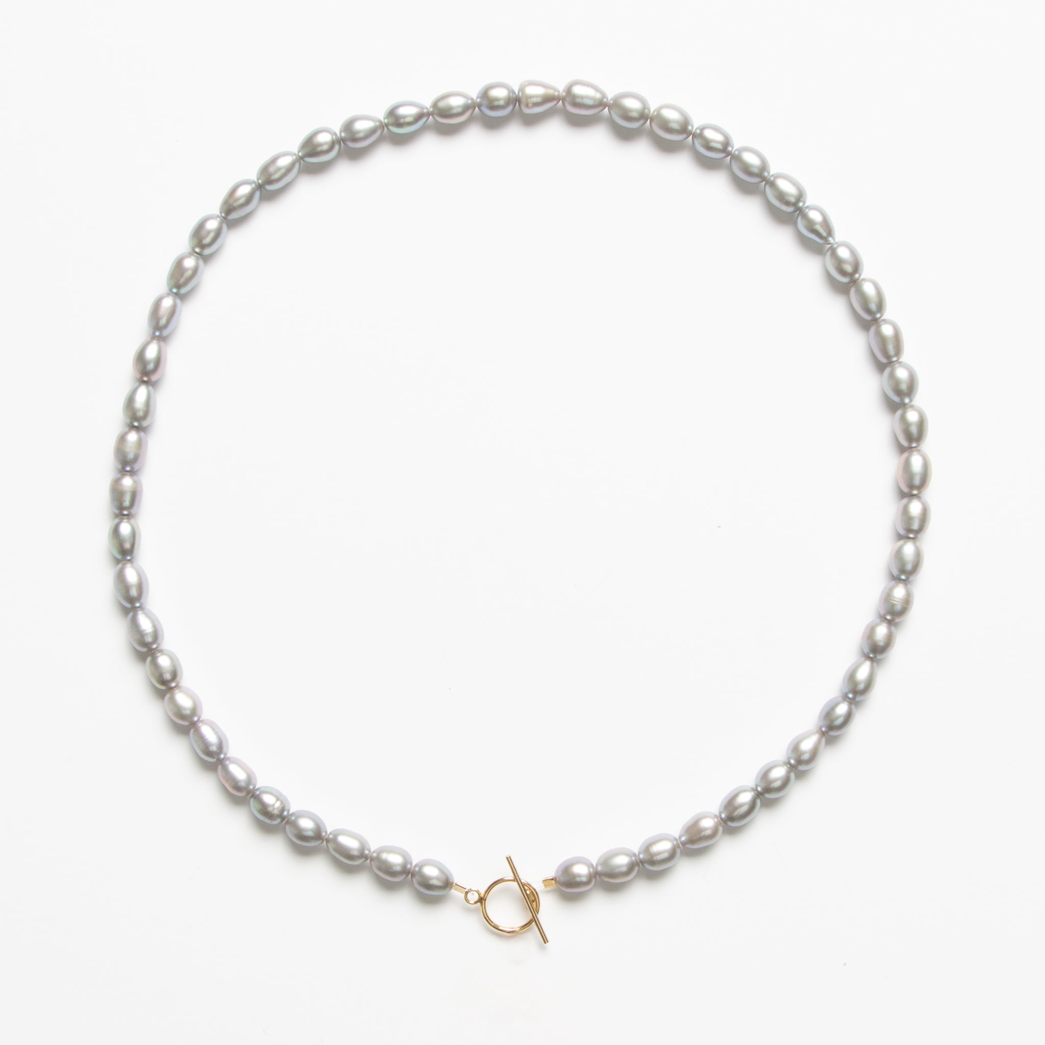 Mika Necklace - Silver Pearls & Gold