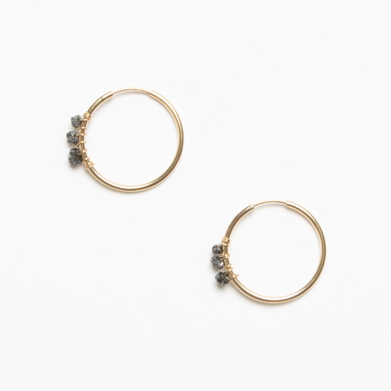 Atelier Devi Cercei rotunzi creole cu diamante brute