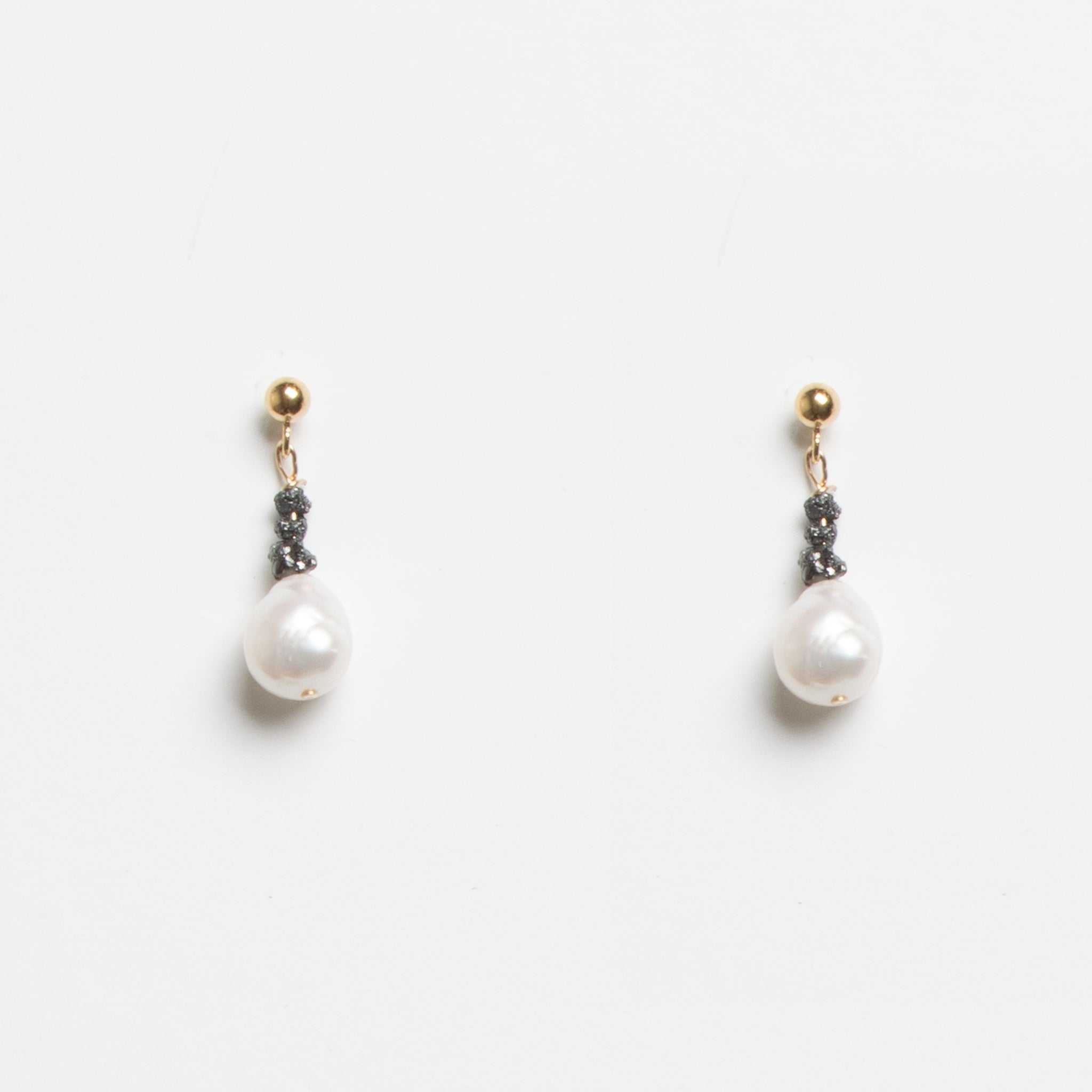 Sayuri Earrings - Black Diamonds & Gold