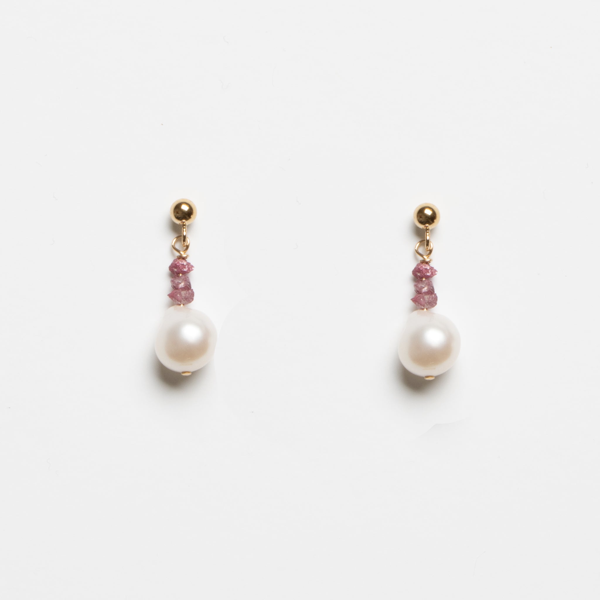 Sayuri Earrings - Pink Diamonds & Gold
