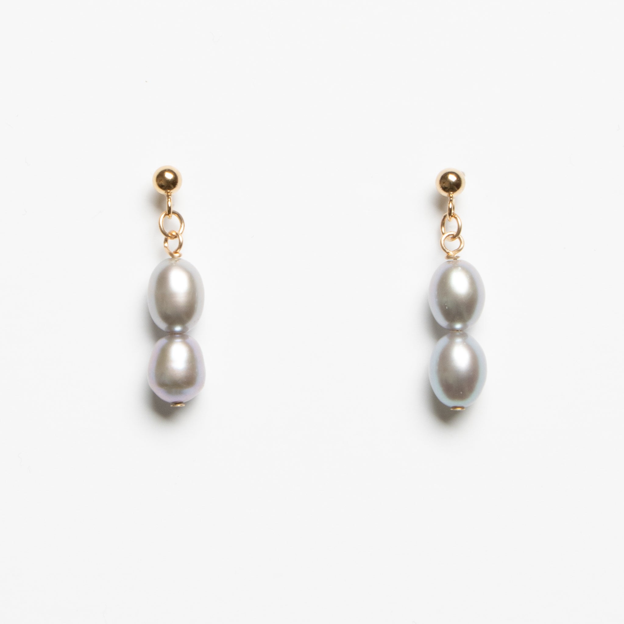 Mika Earrings - Silver Pearls & Gold