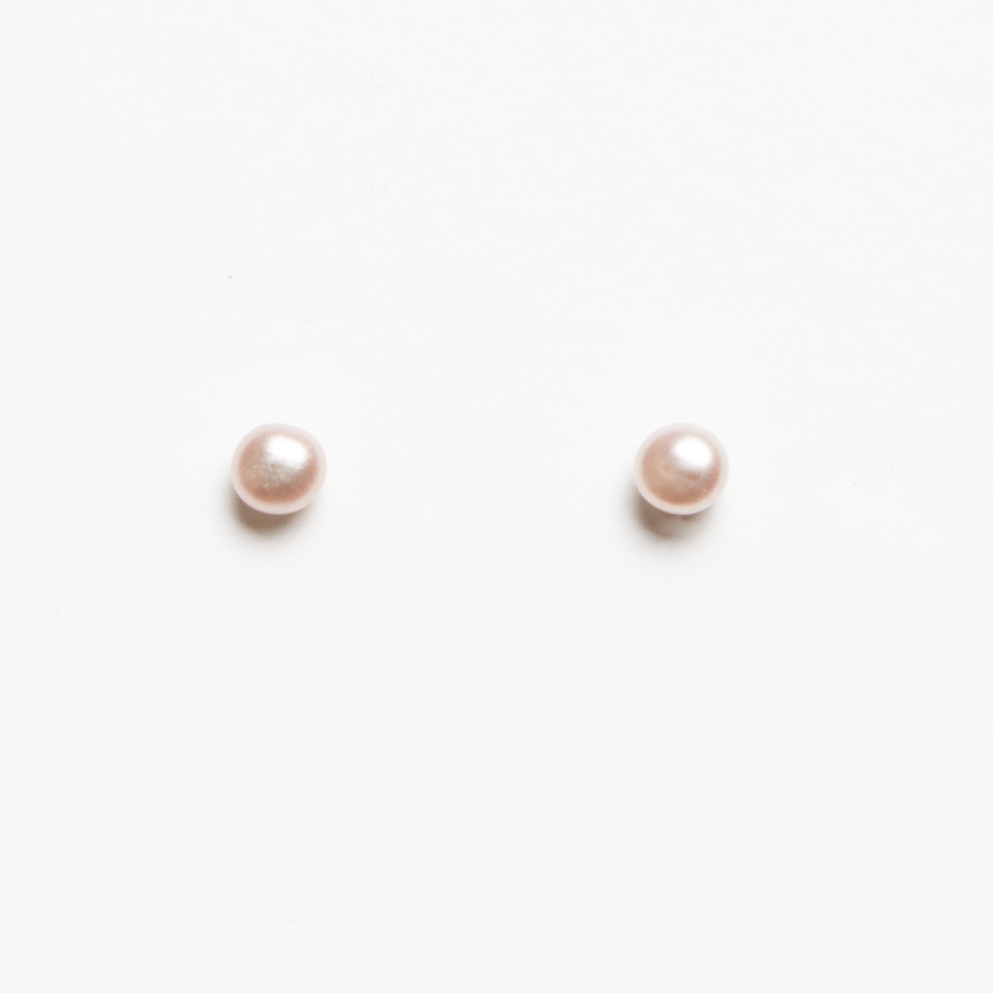Button Earrings - Pink Pearls