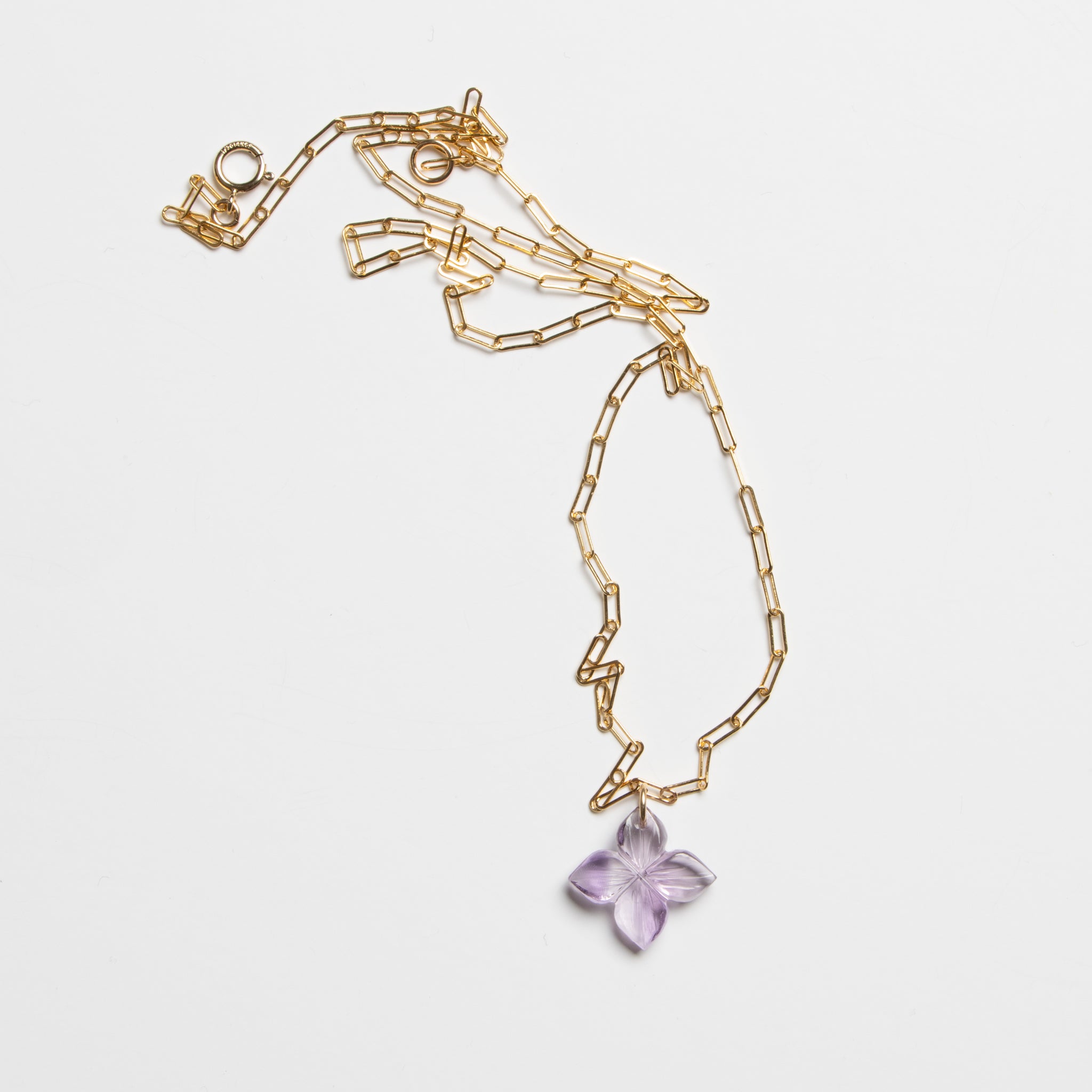 Flower Necklace - Amethyst & Gold
