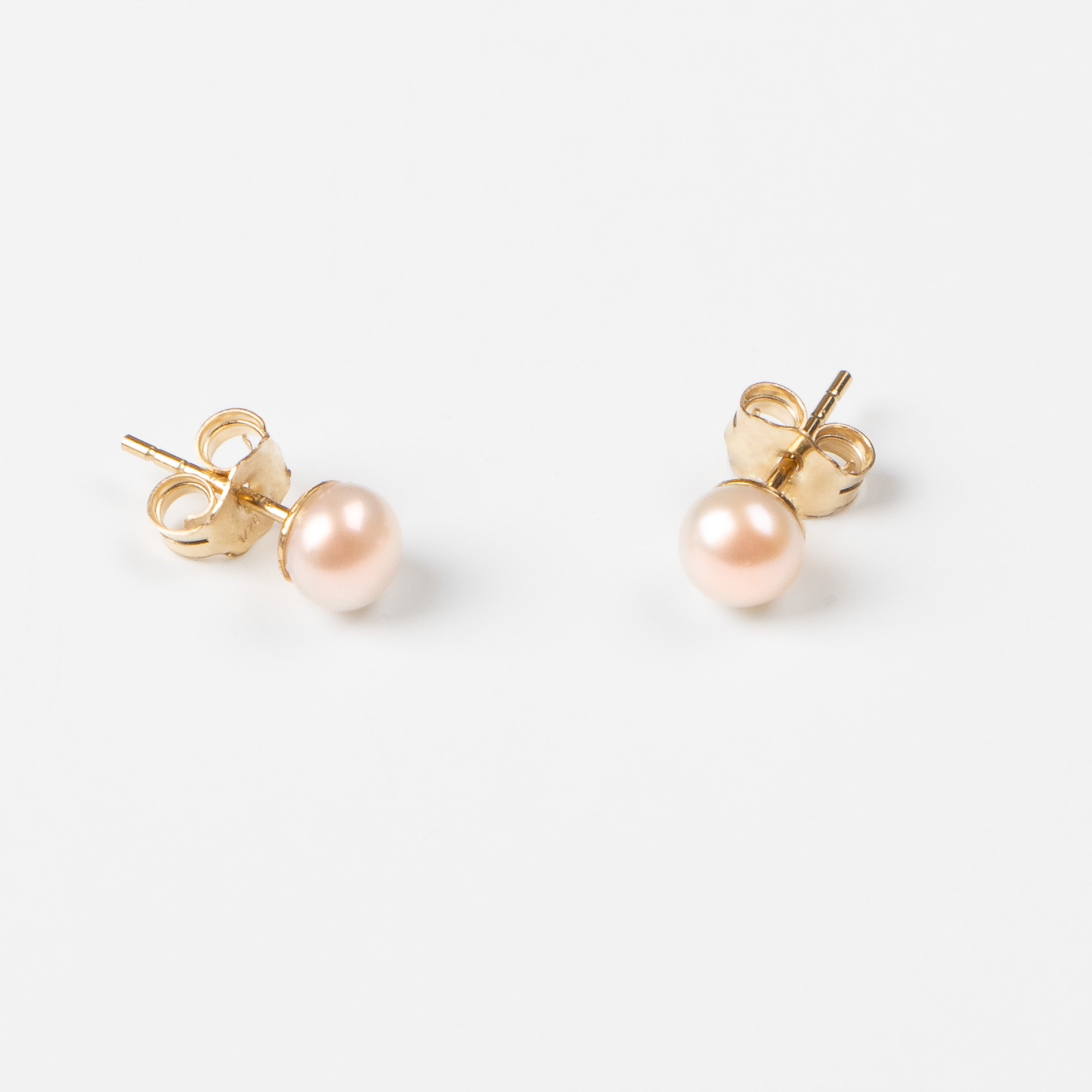 Tiny Earrings - Pink Pearls & Gold
