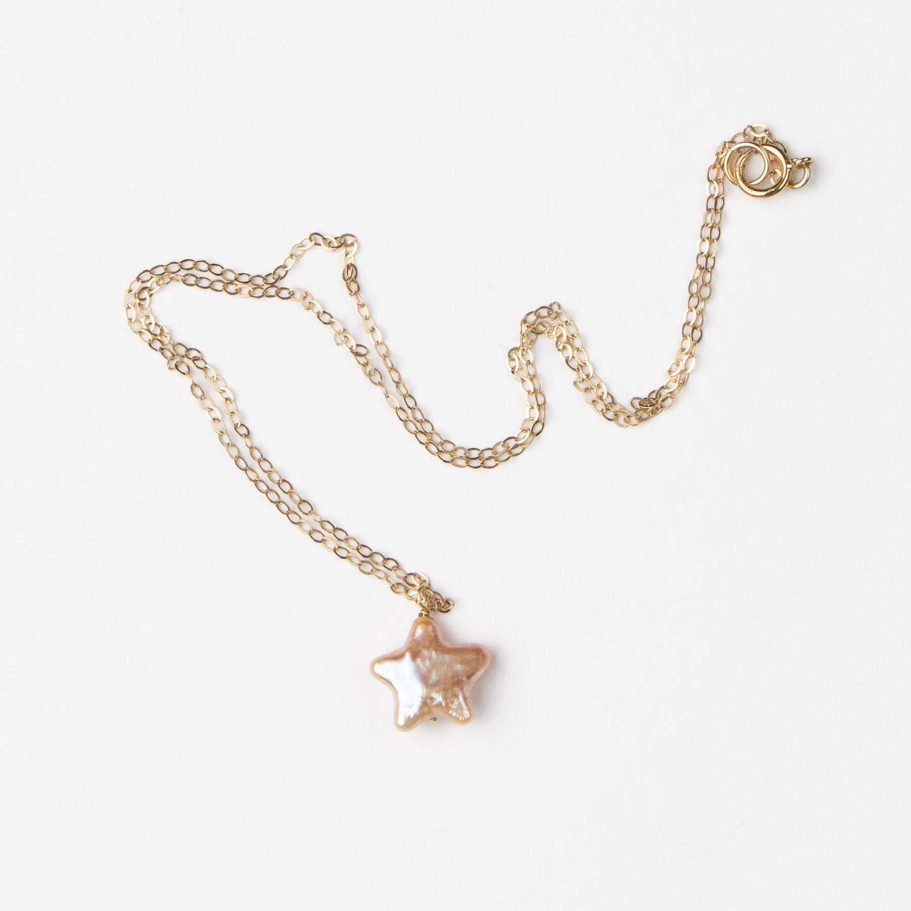 Star Chain - Pink Pearls & Gold