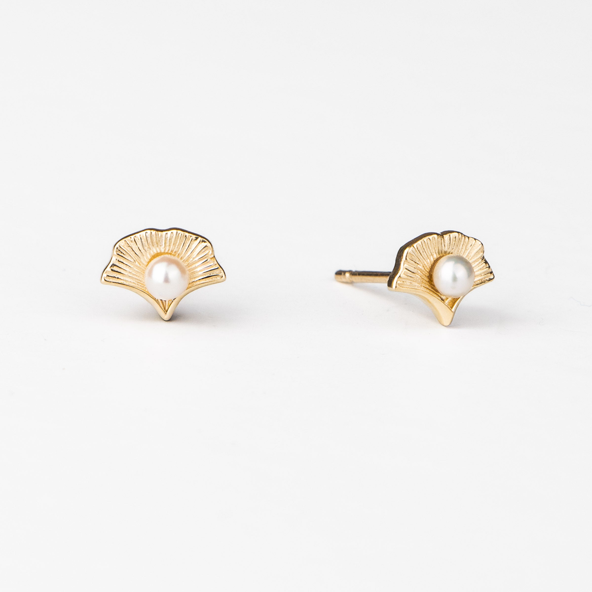 Ginko Earrings - 14K Gold