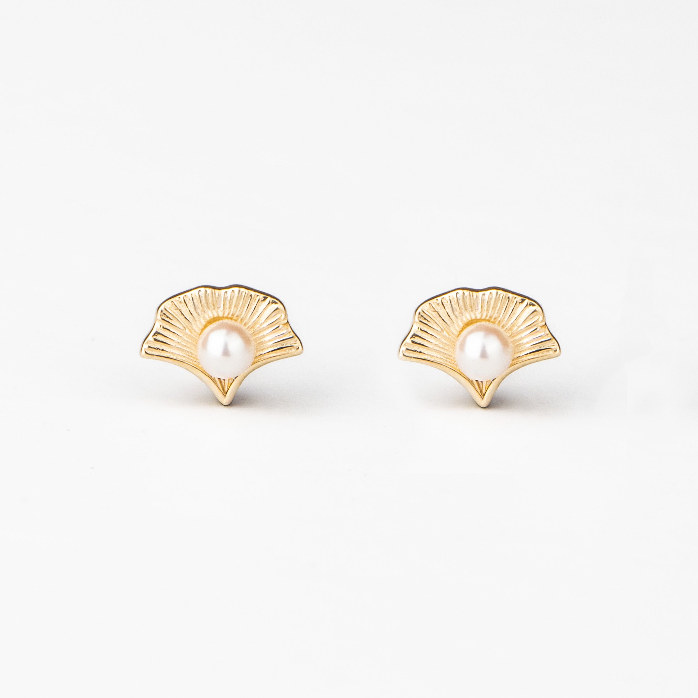 Ginko Earrings - 14K Gold