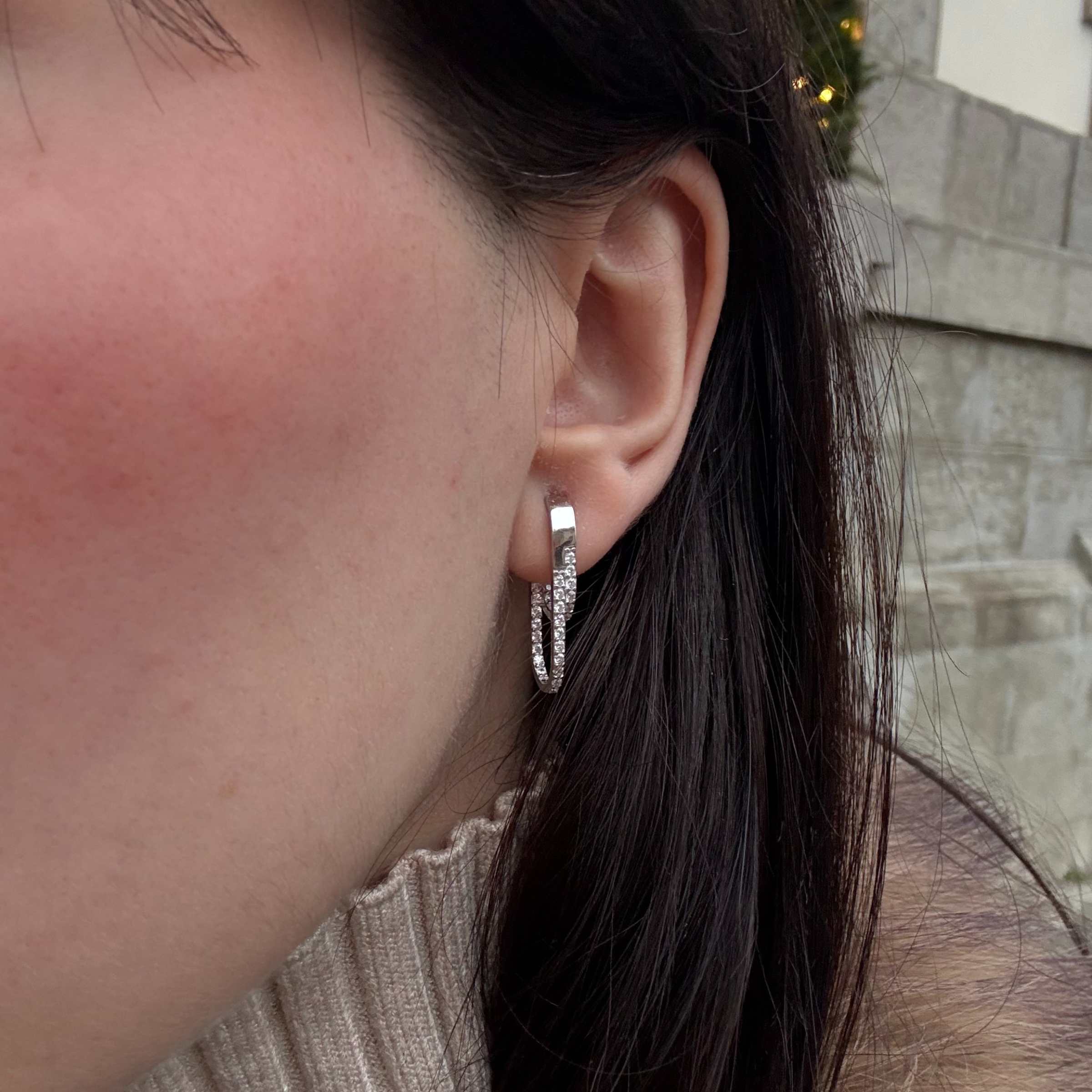 Cercei „Rika Big" Argint 925 – Placaj Rodiu