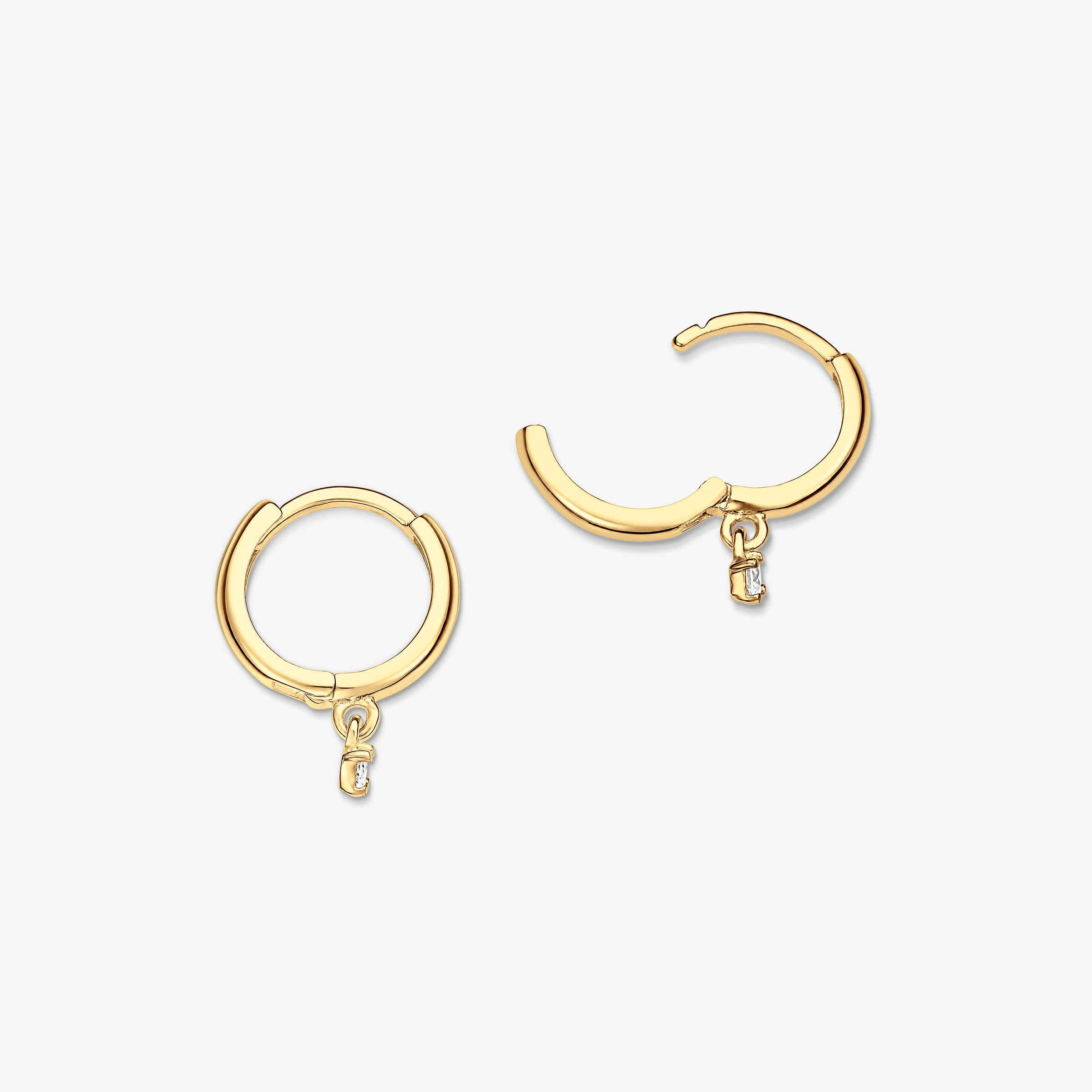 Cercei Hoop „Lenna” din Aur 14K cu Diamant