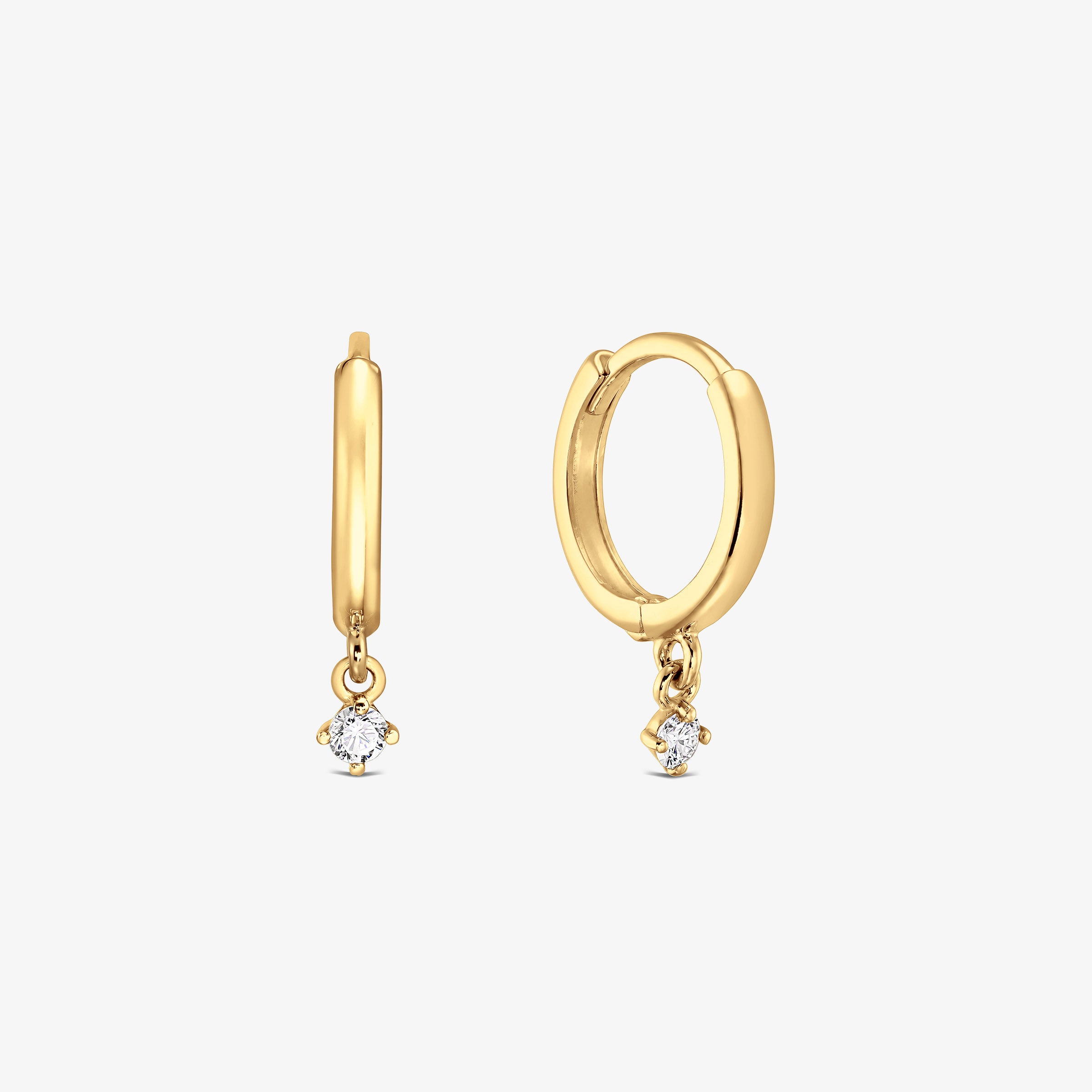 Cercei Hoop „Lenna” din Aur 14K cu Diamant