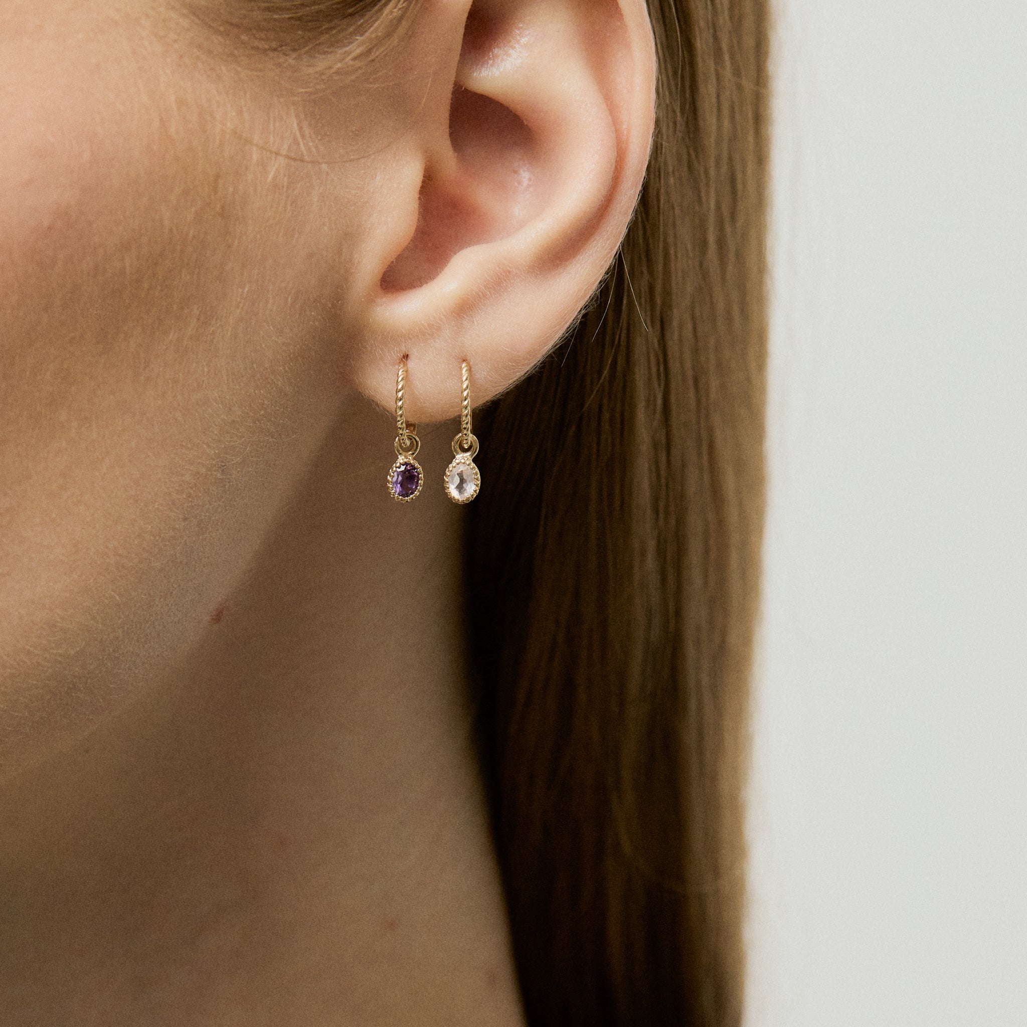 Amethyst Earrings - 14K Gold