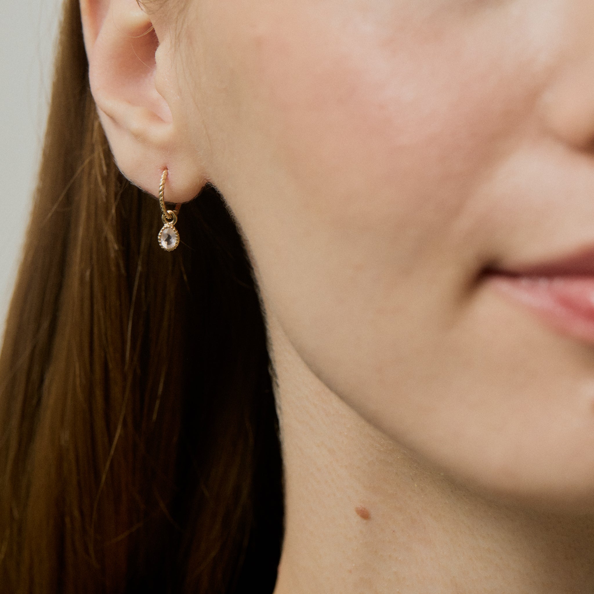 Rose Earrings - 14K Gold