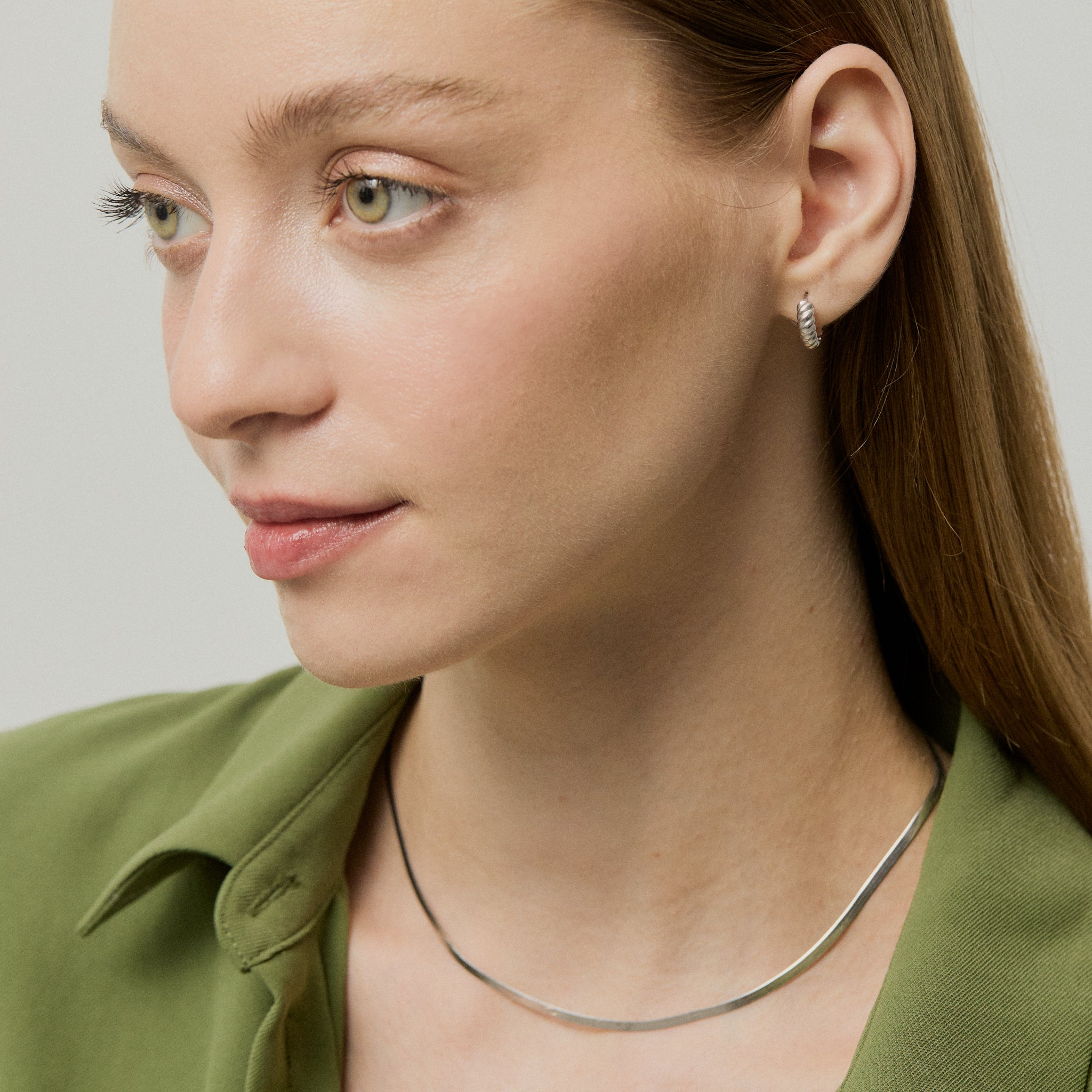 Croissant Earrings - Silver