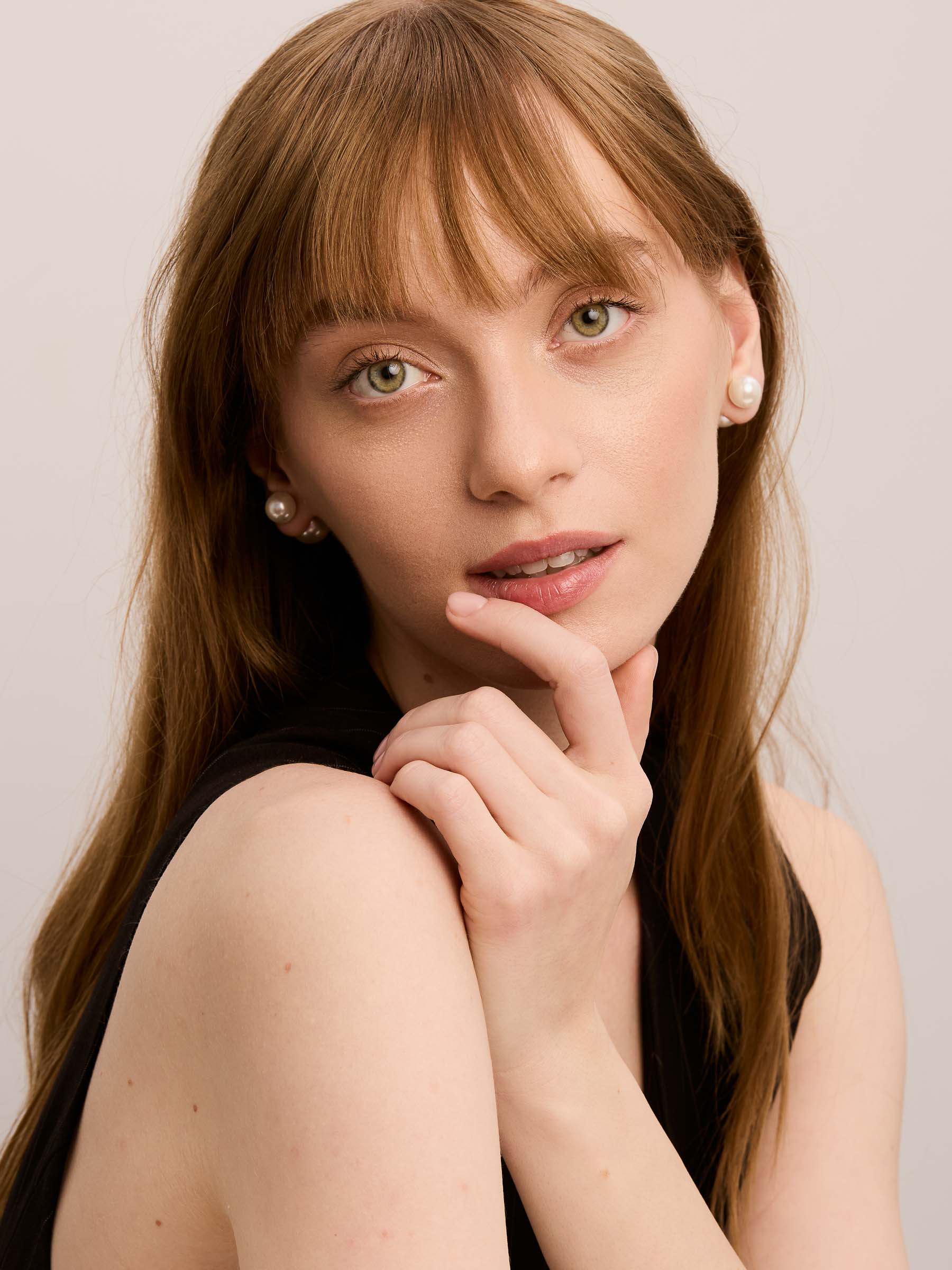 Double Pearl Earrings - Silver