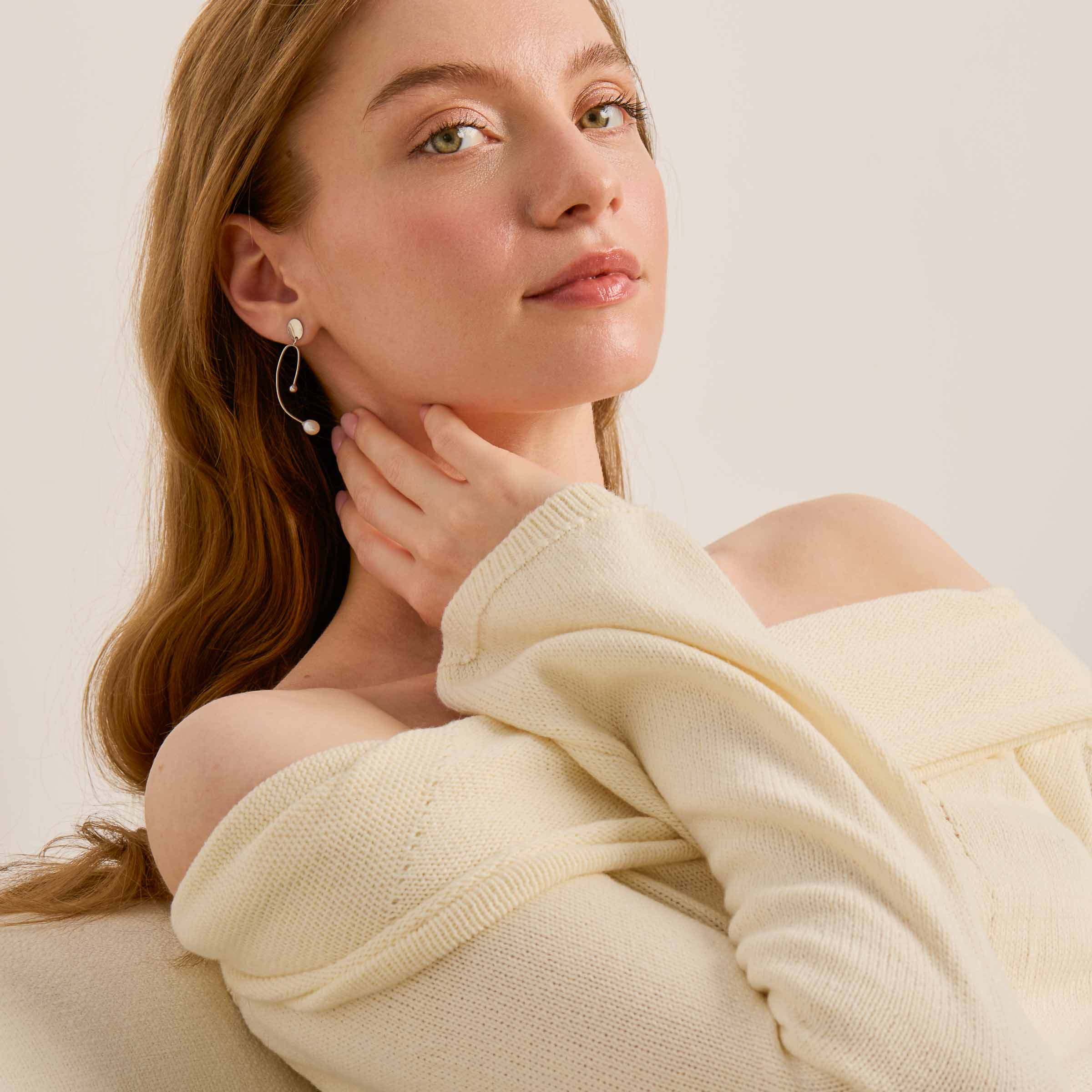 Jenny Earrings - Silver & Pearls