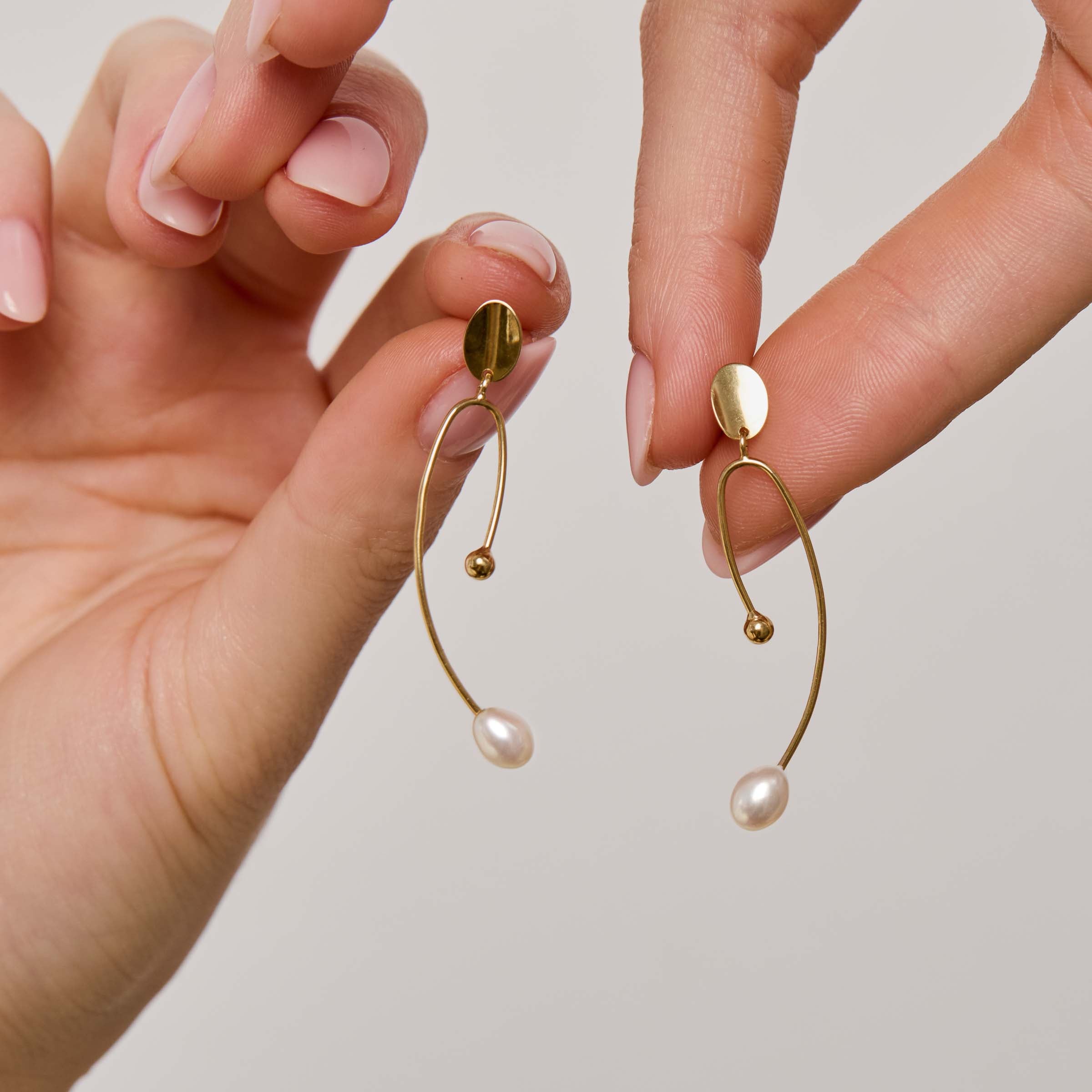 Jenny Earrings - Silver & Pearls