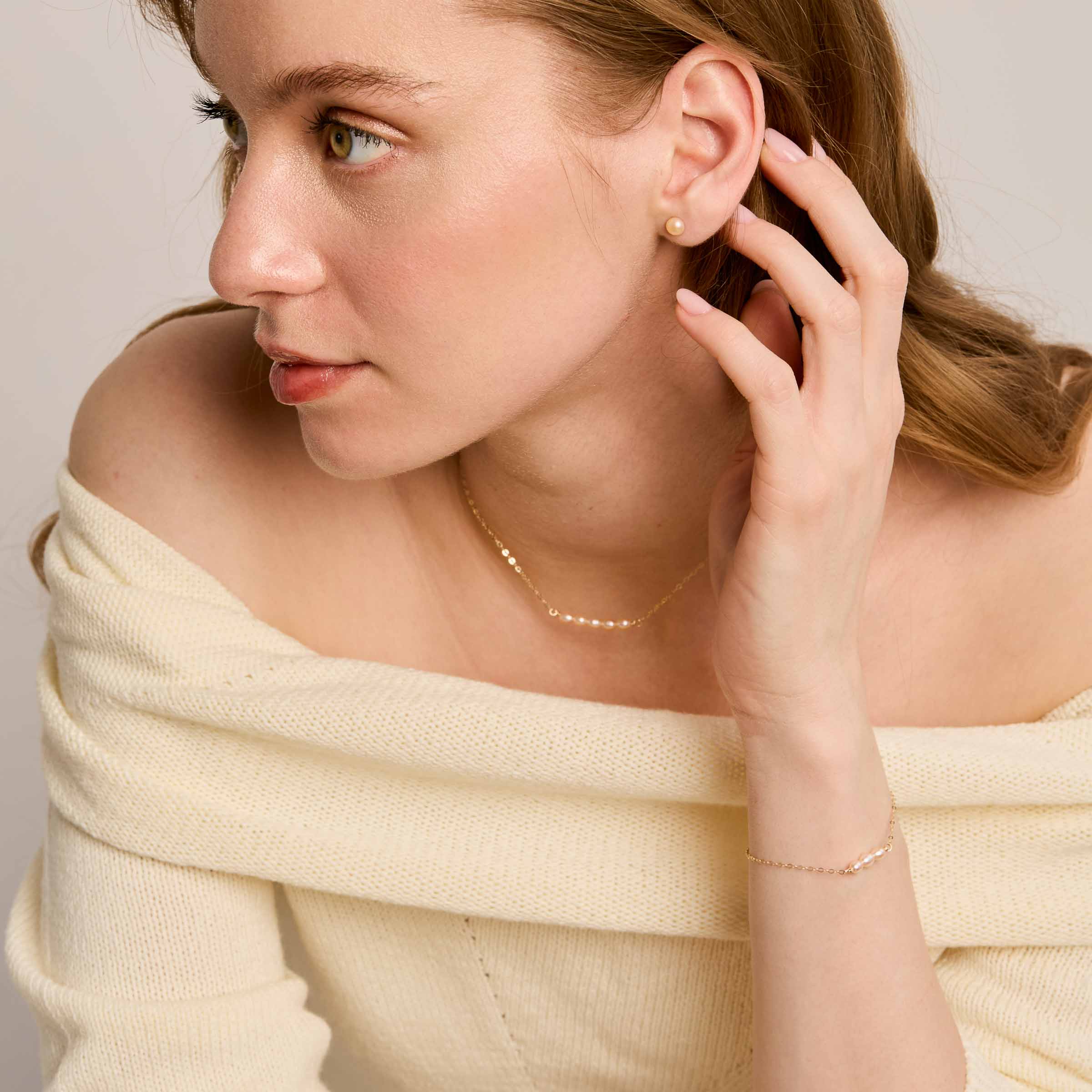 Lorain Chain - Pink Pearls & Gold