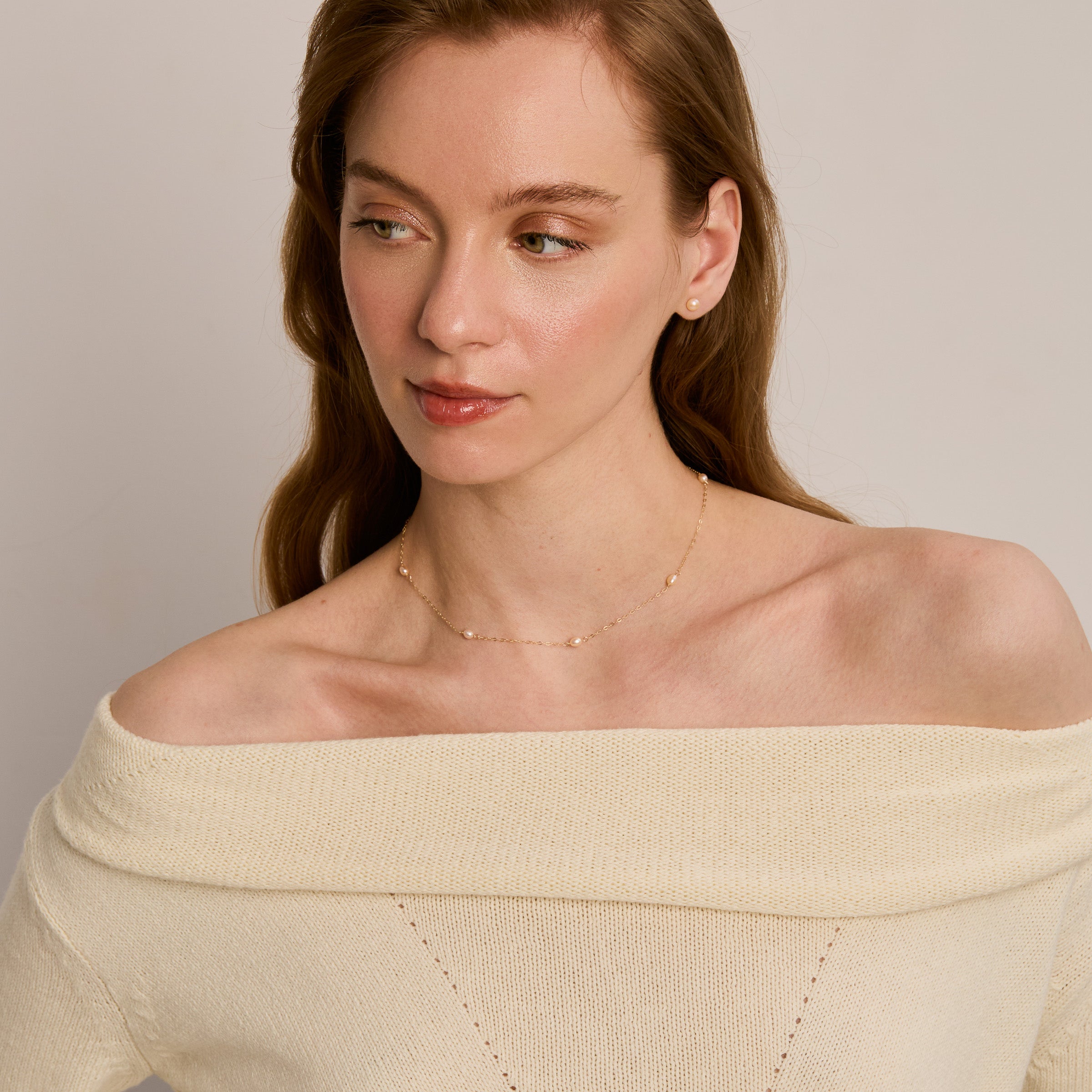 Stella Chain - Pink Pearls & Gold