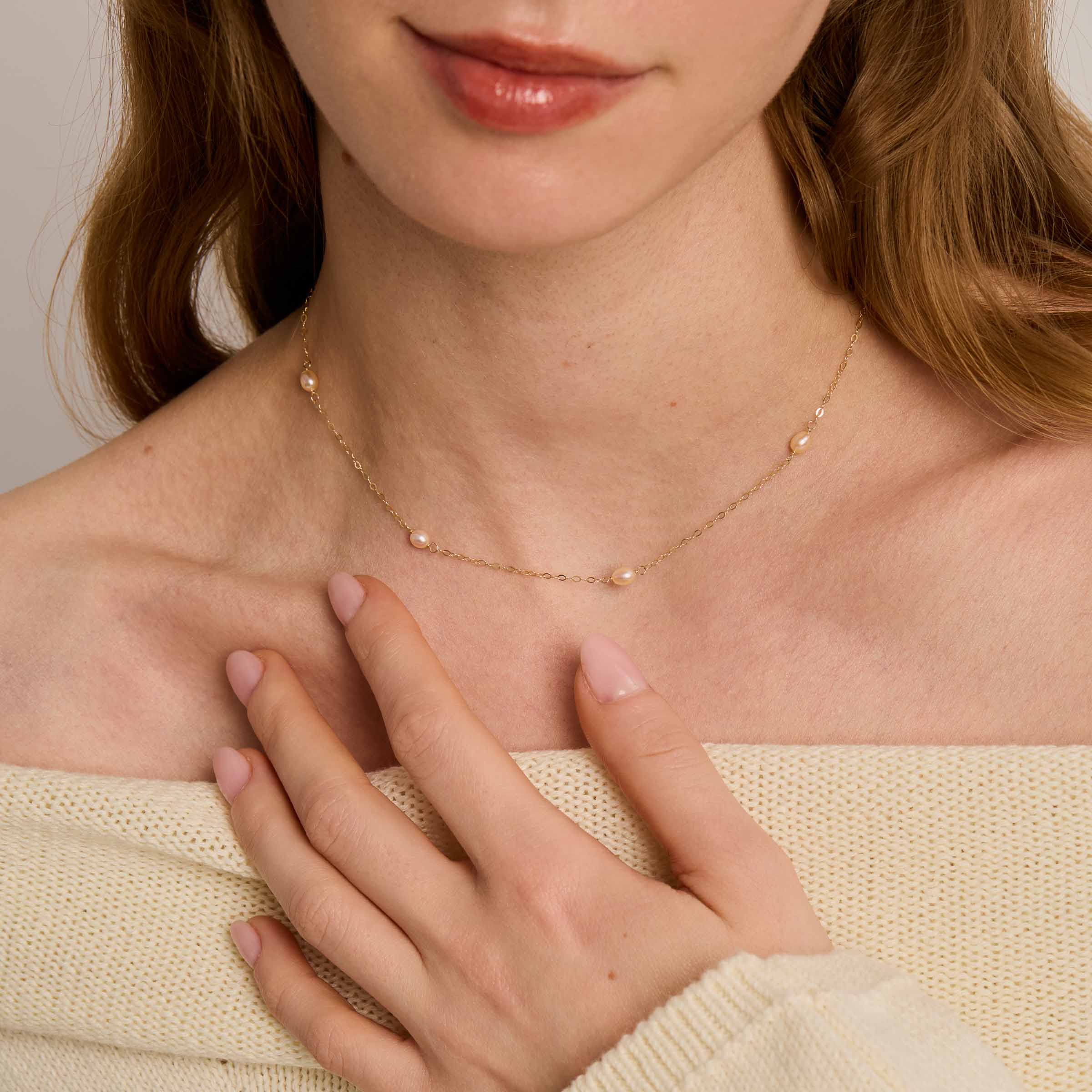 Stella Chain - Pink Pearls & Gold