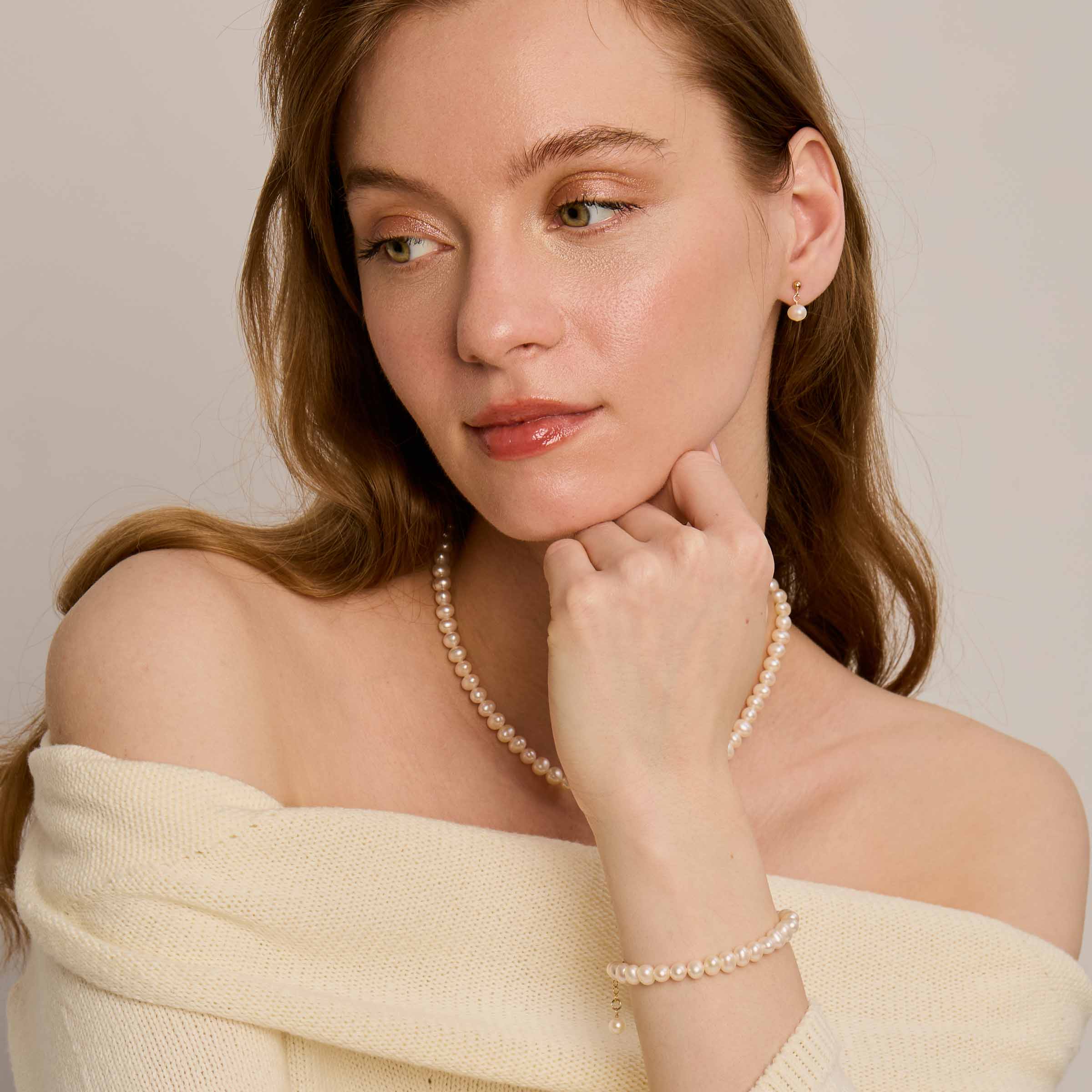 Yvonne Earrings - Pearls & Gold