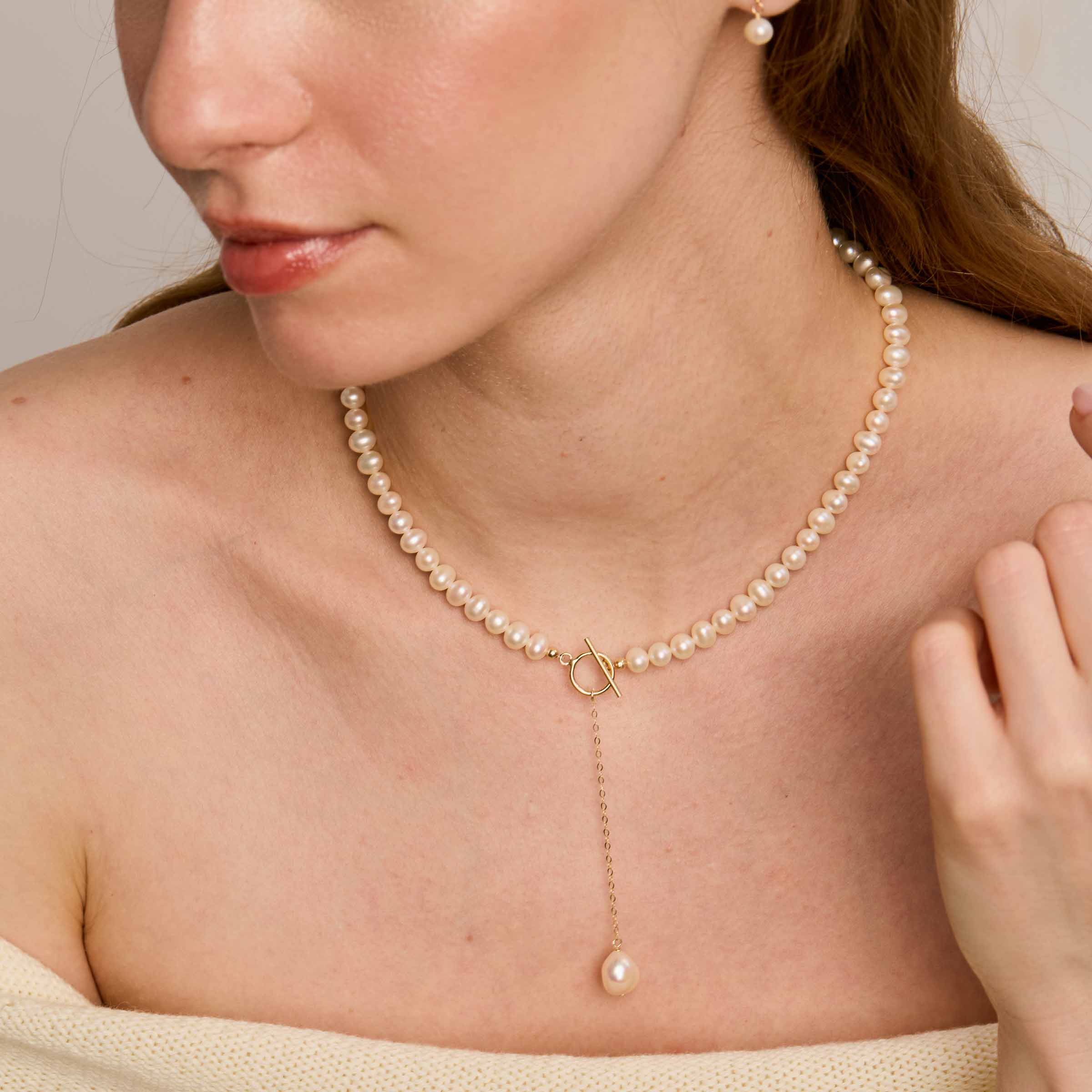 Yvonne Necklace - Pearls & Gold