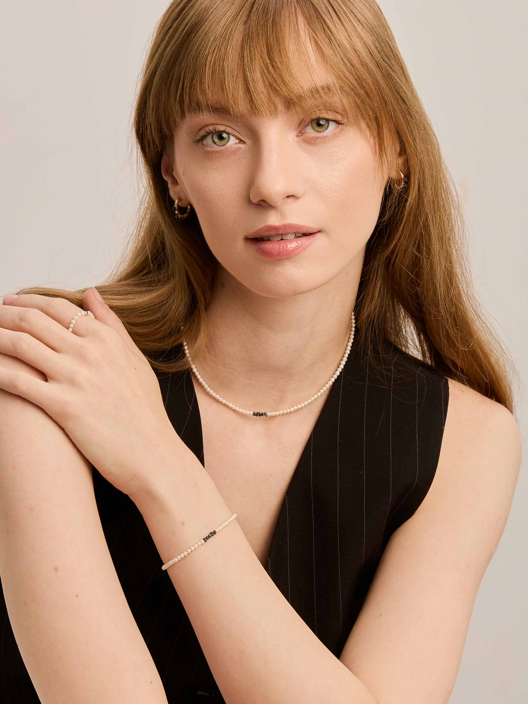 Sayuri Necklace - Black Diamonds & Gold