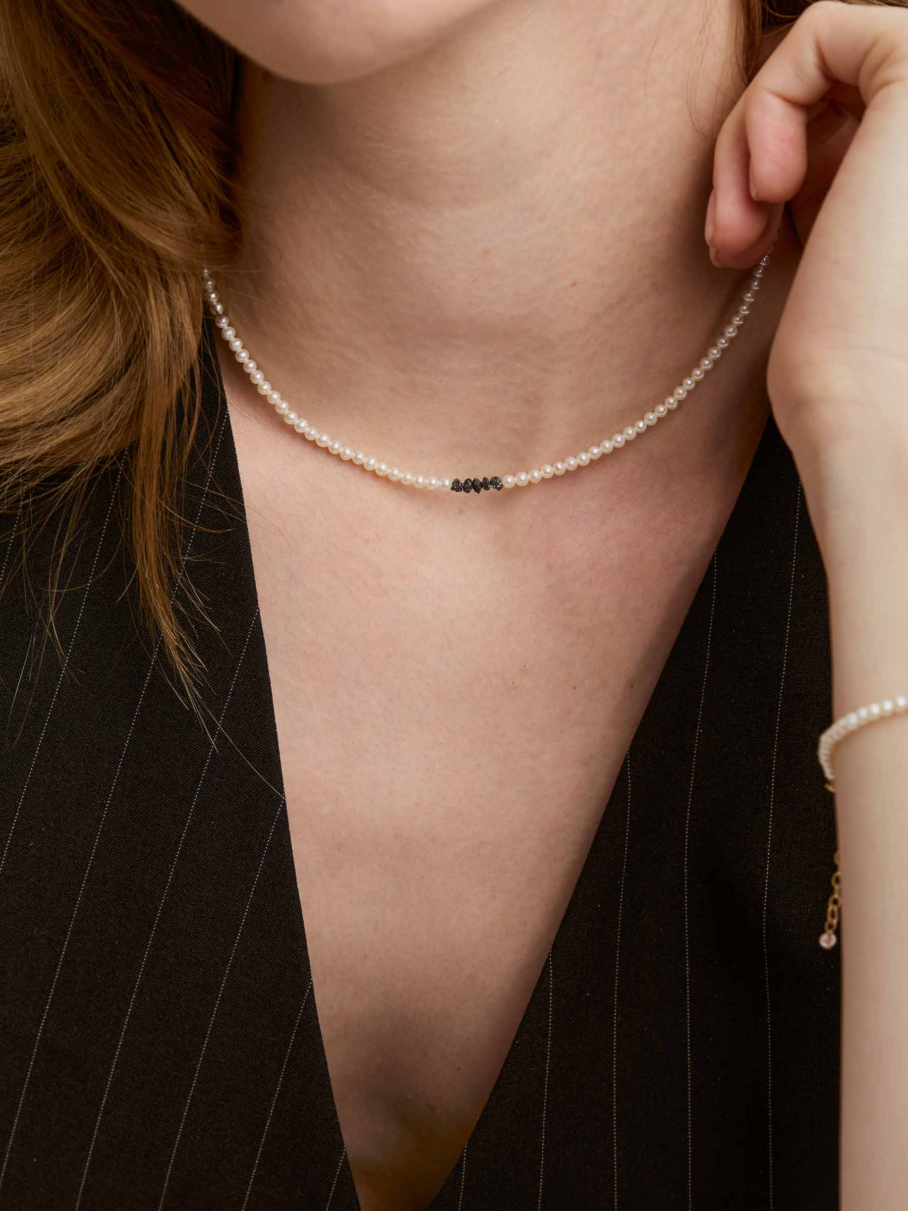 Sayuri Necklace - Black Diamonds & Gold