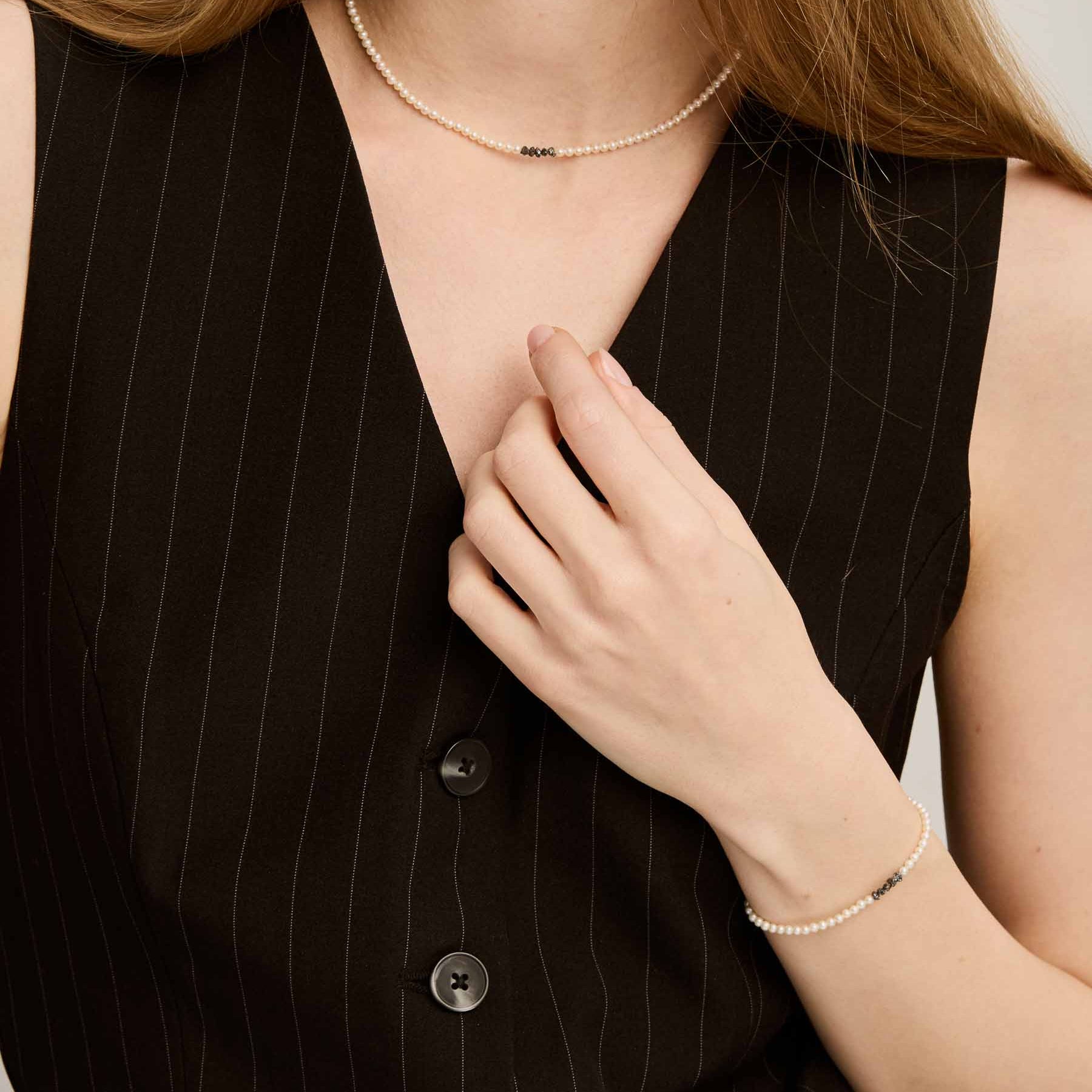 Sayuri Bracelet - Black Diamonds & Gold