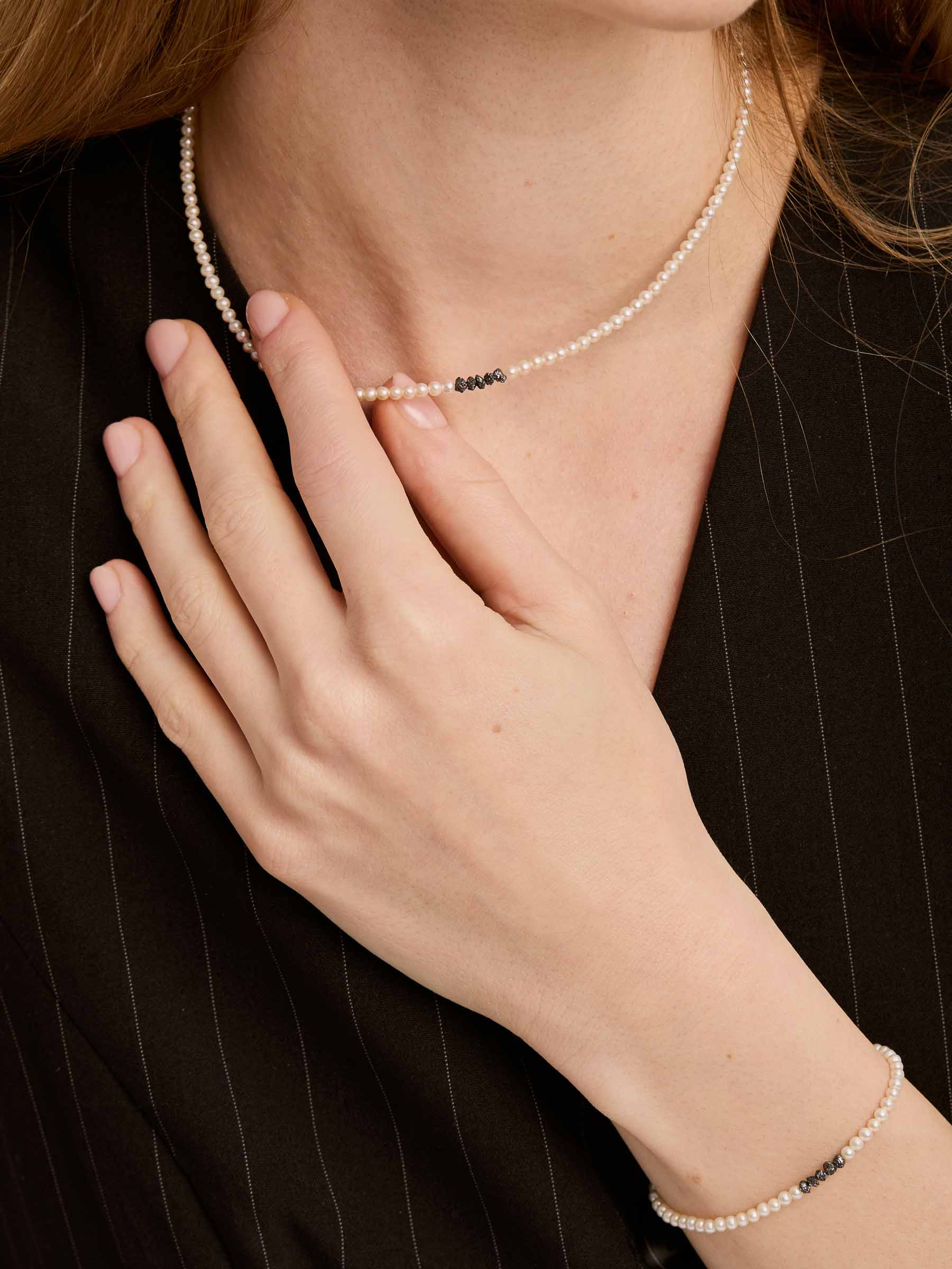 Sayuri Necklace - Black Diamonds & Gold