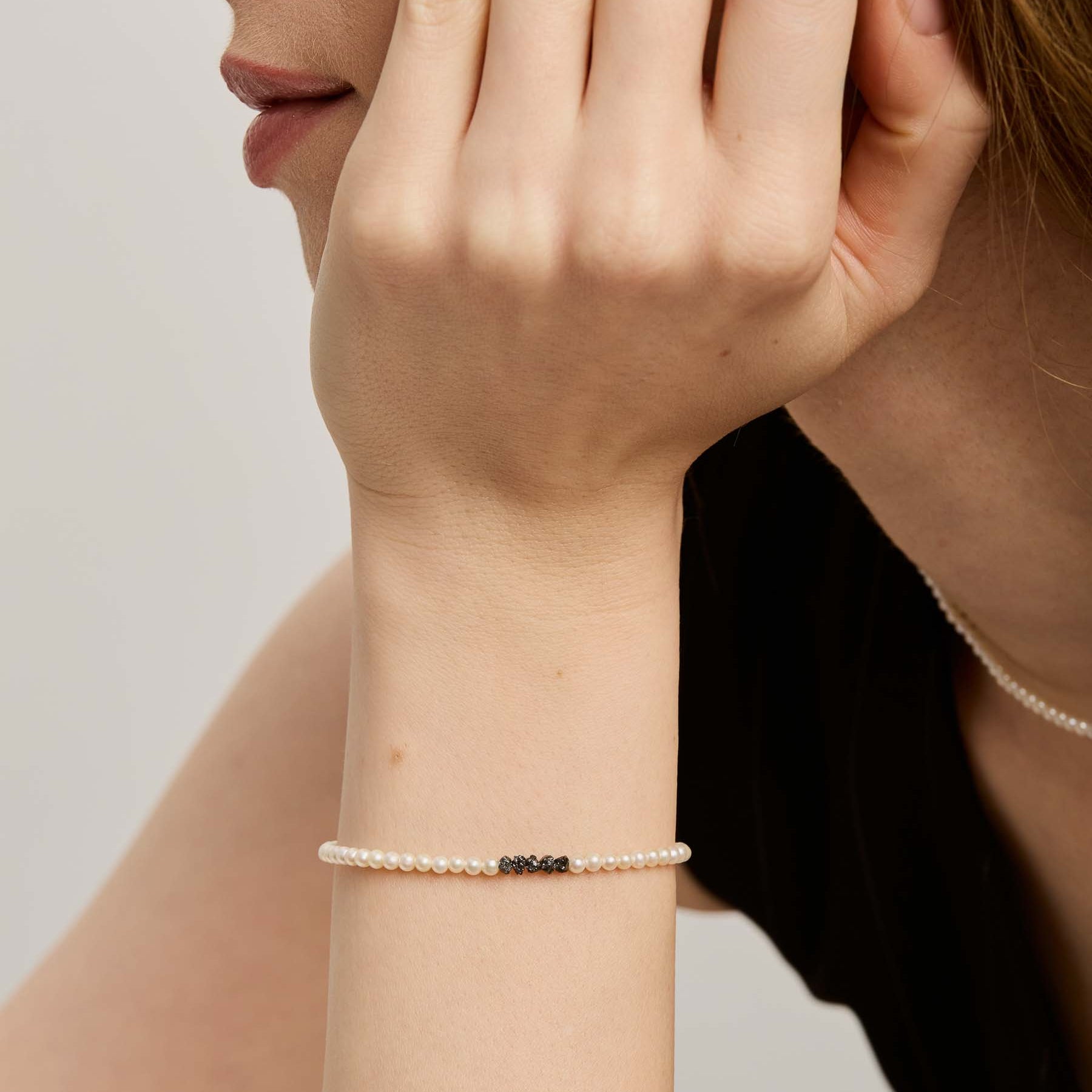 Sayuri Bracelet - Black Diamonds & Gold