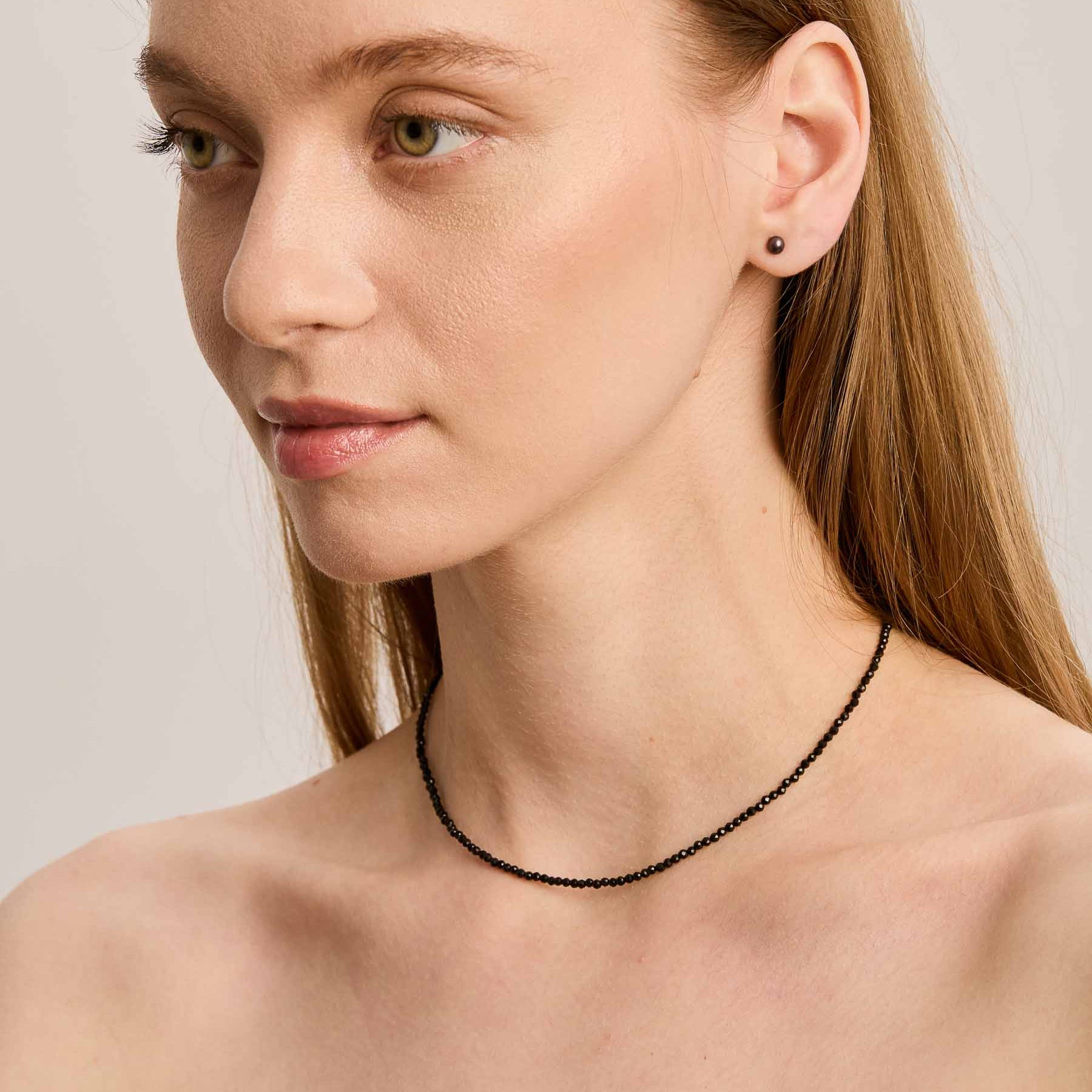 Tiny Earrings - Black Pearl & Gold