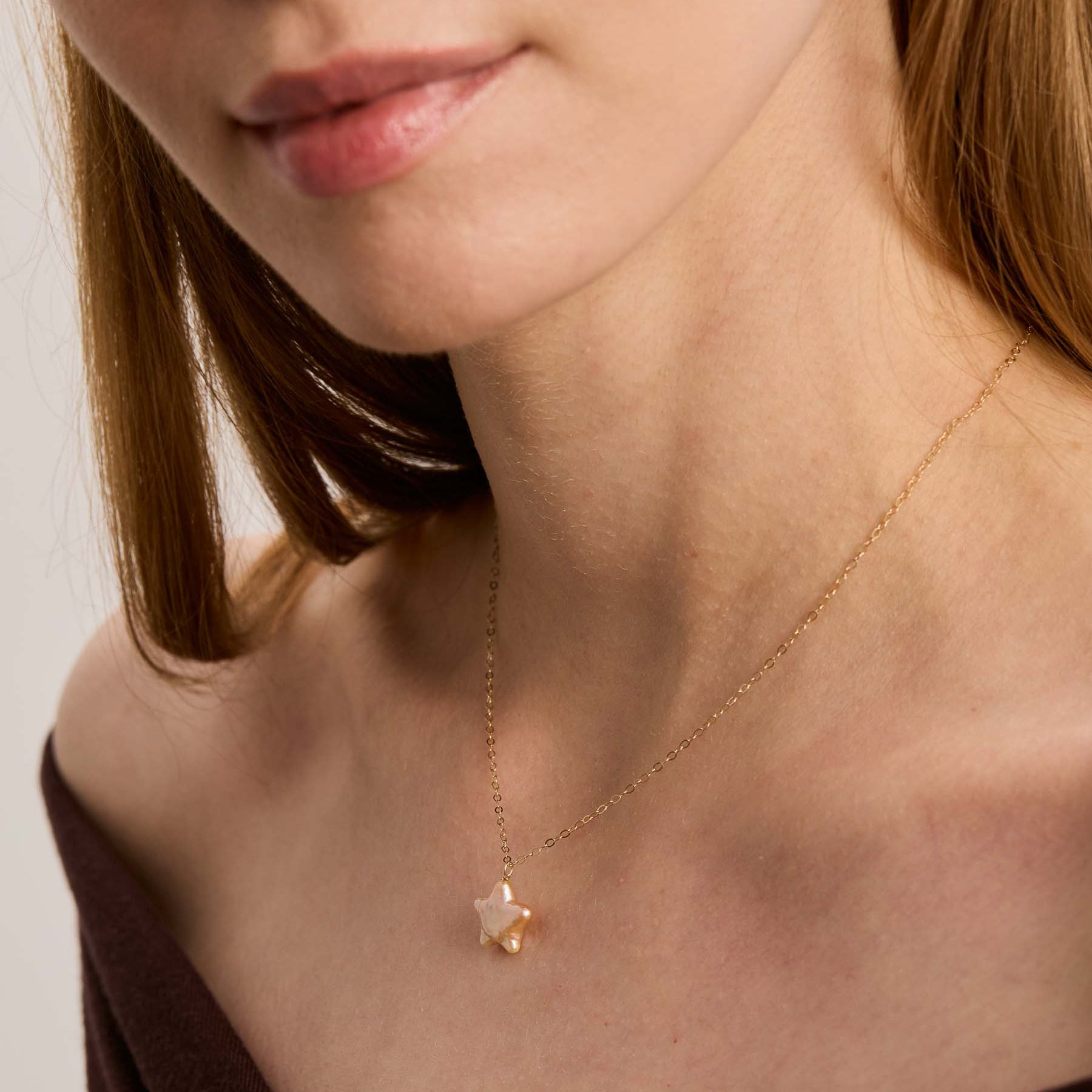 Star Chain - Pink Pearls & Gold