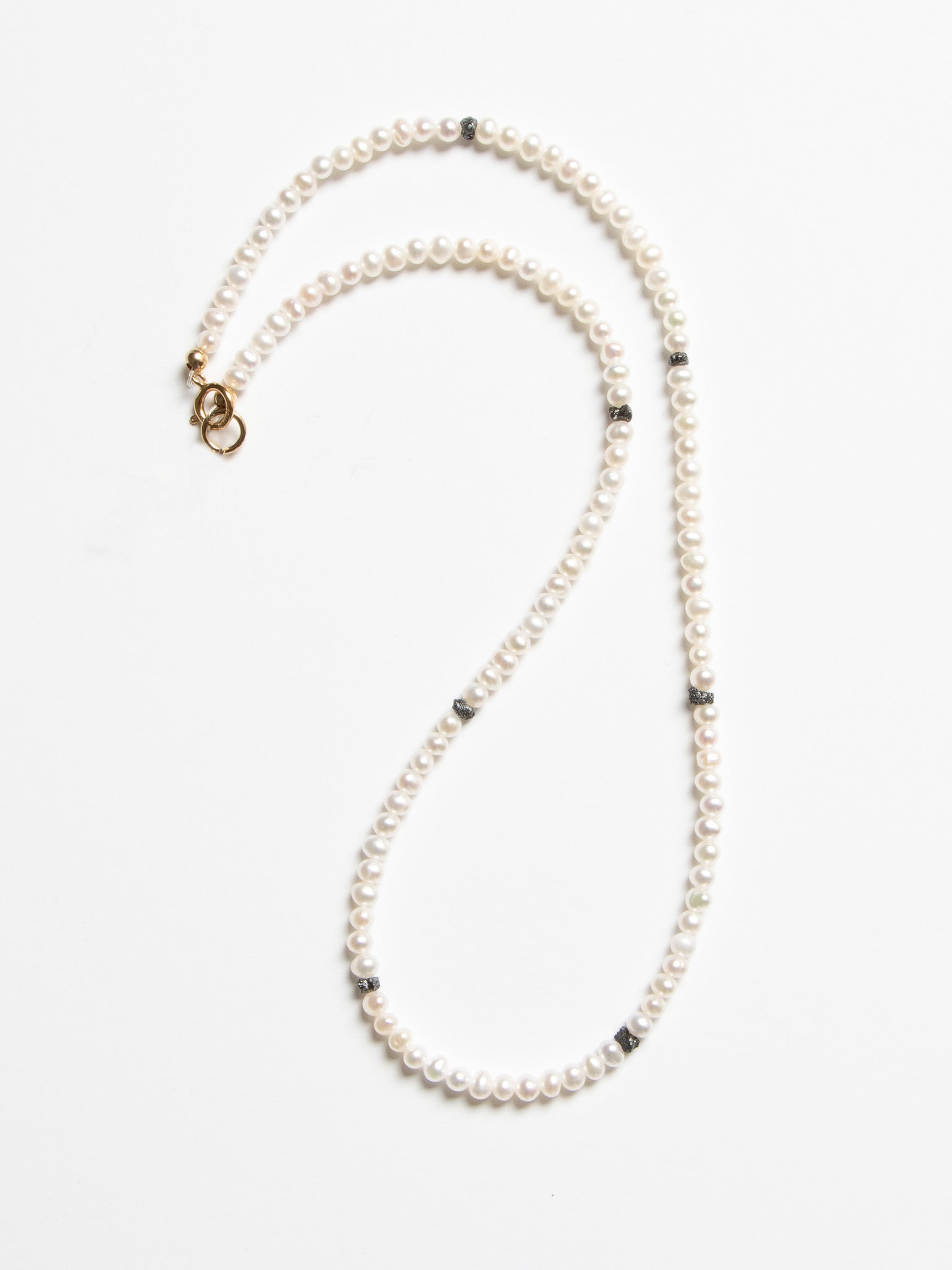 Meiyuri Necklace - Black Diamonds & 14K Gold