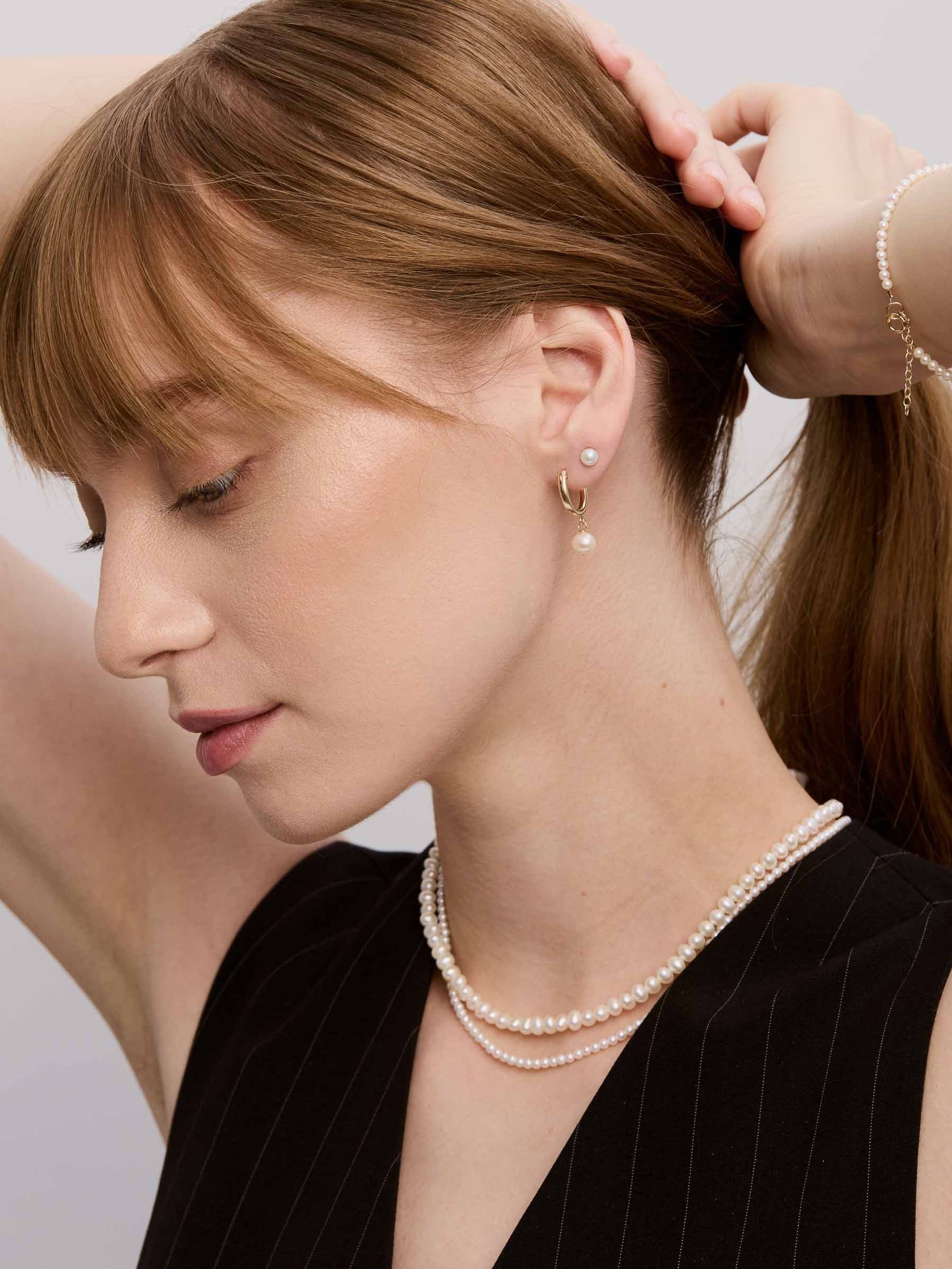 Miki Earrings - Gold & Pearls