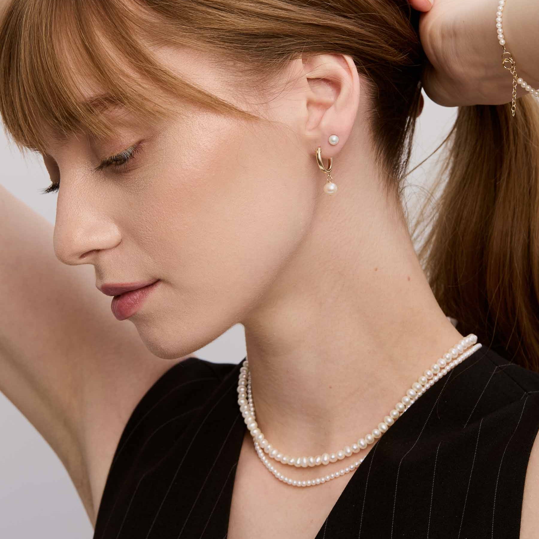 Miki Earrings - Gold & Pearls