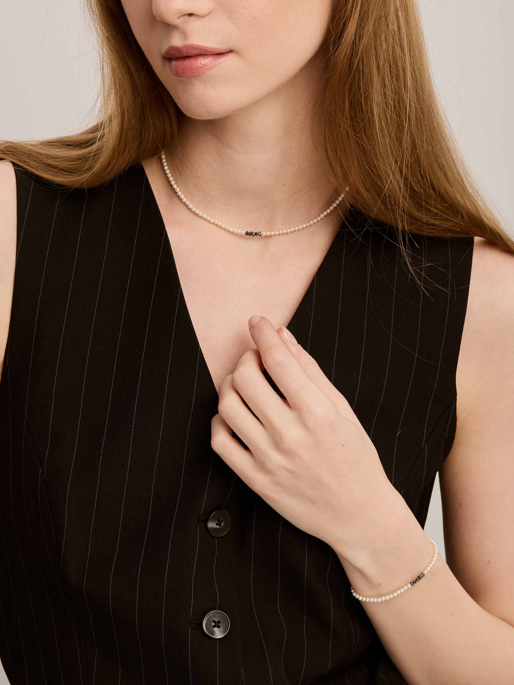 Sayuri Necklace - Black Diamonds & 14K Gold