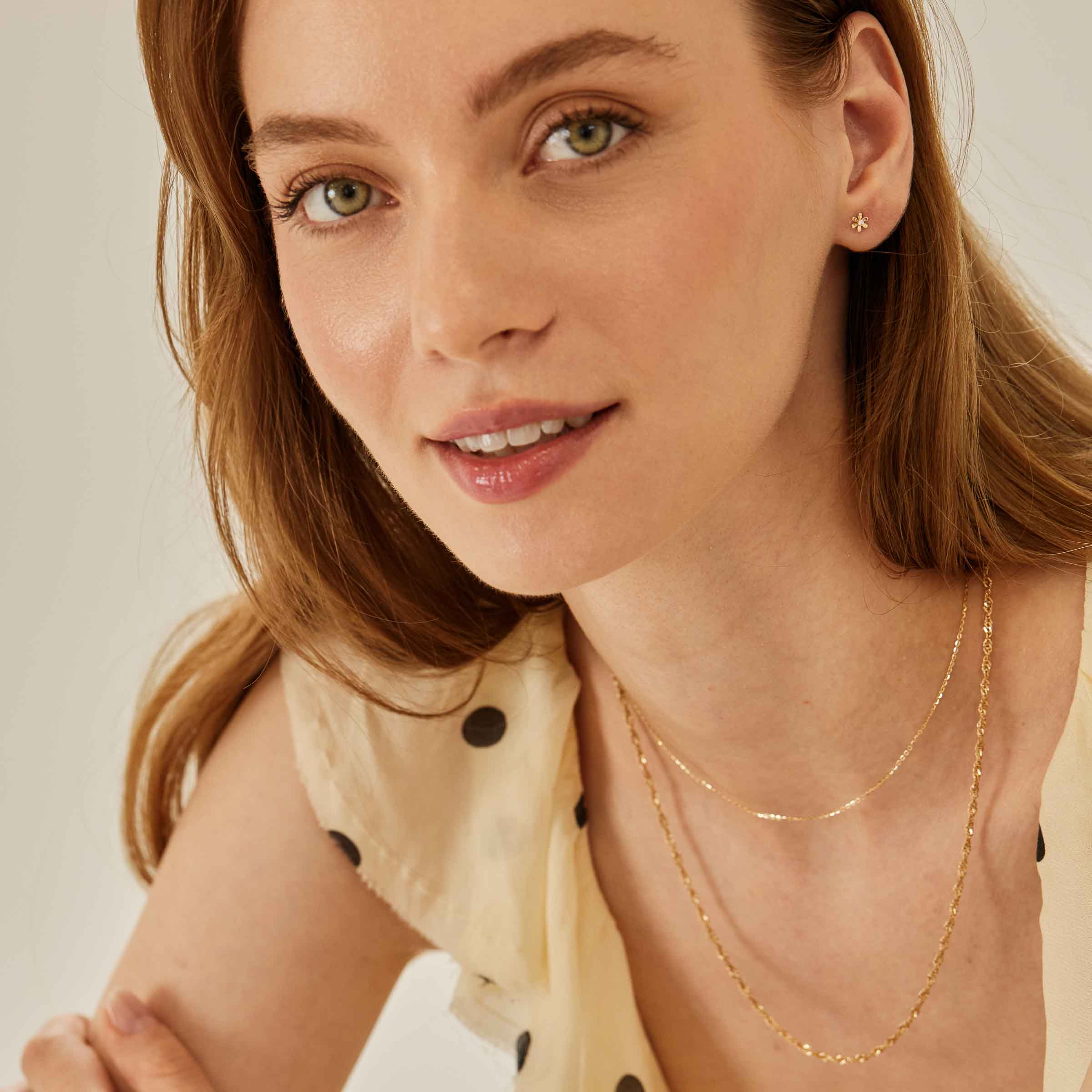 Cercei „Margot” din Aur 14K cu Diamante Naturale 0.03 carate