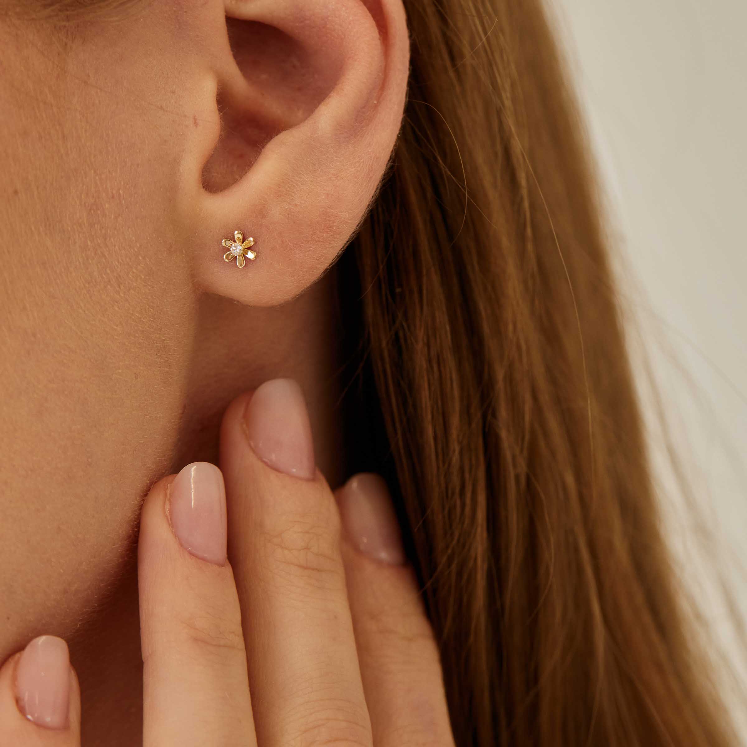 Cercei „Margot” din Aur 14K cu Diamante Naturale 0.03 carate