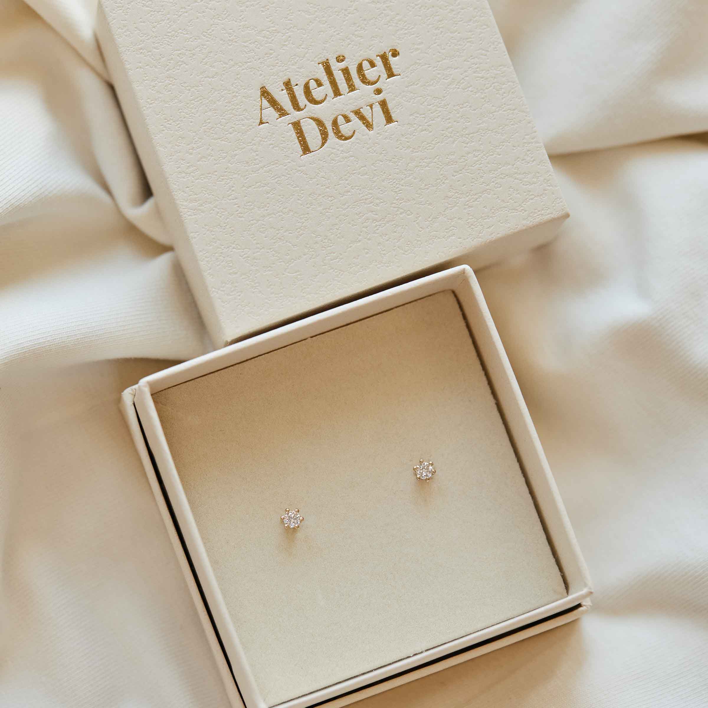 Cercei „Yves 2” din Aur 14K cu Diamante de 0.2 ct