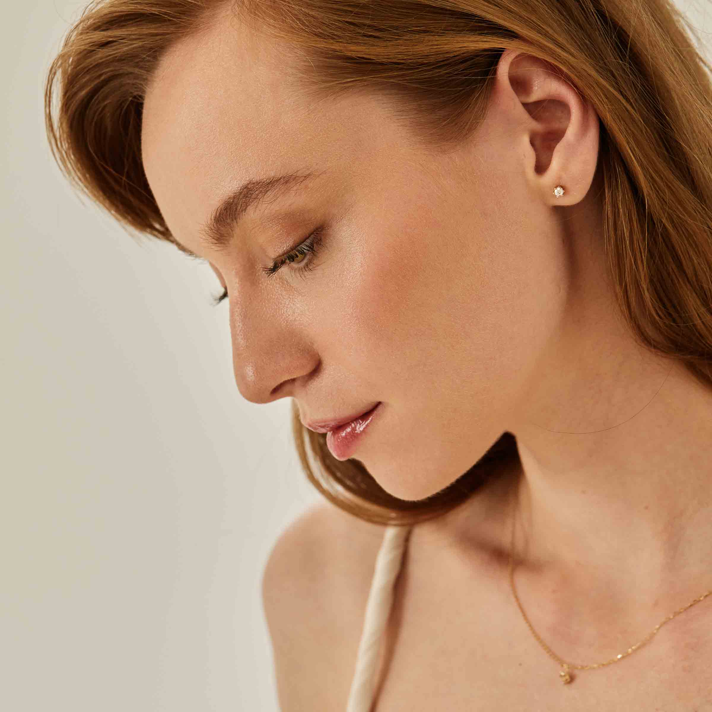 Cercei „Yves 2” din Aur 14K cu Diamante de 0.2 carate