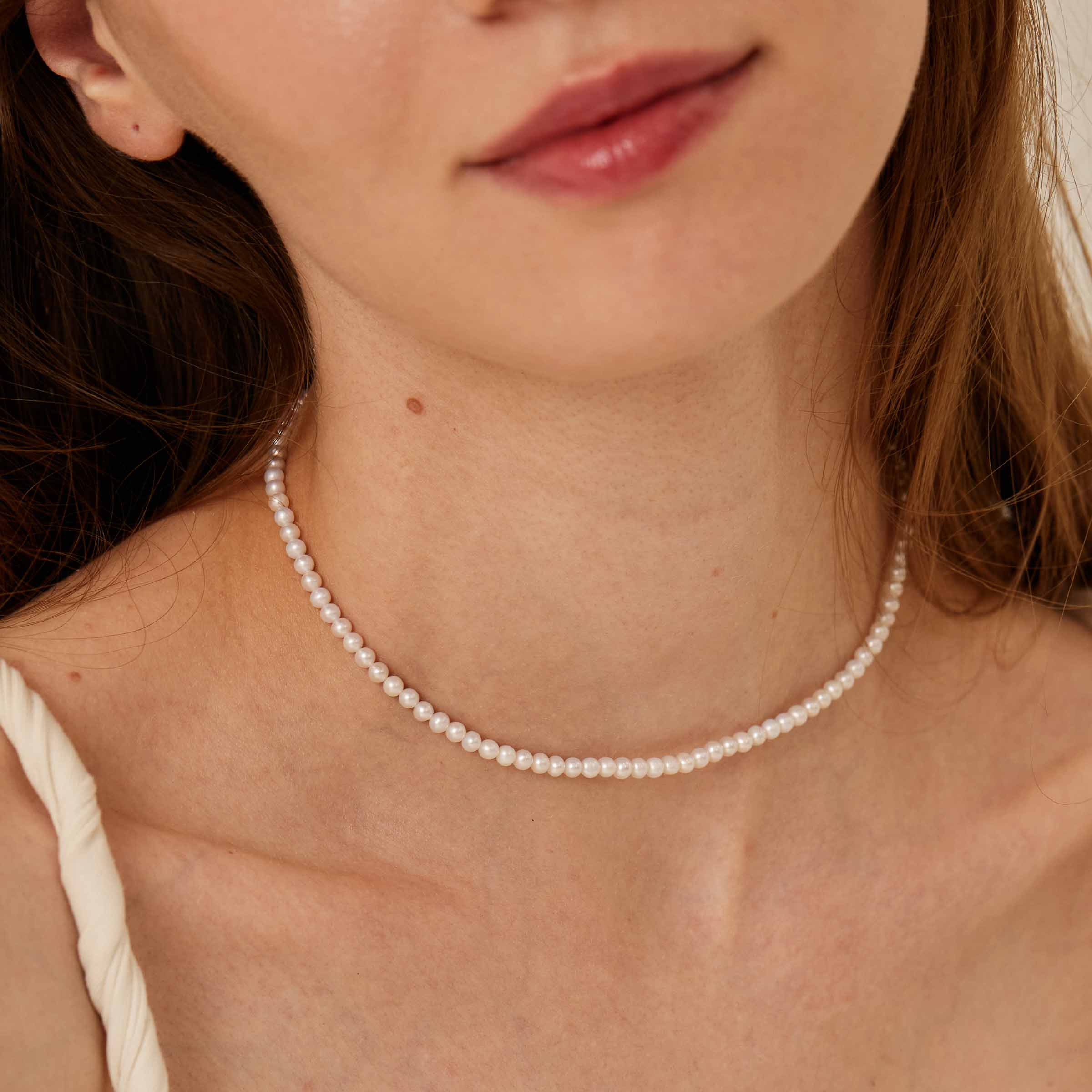 Colier ajustabil „Thea” din Perle Naturale AAA cu Aur 14K