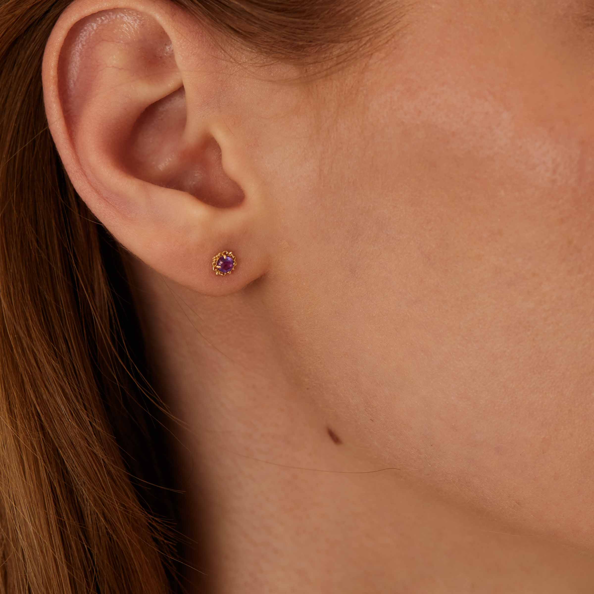 Cercei „Hana” din Aur 14K cu Ametist Natural