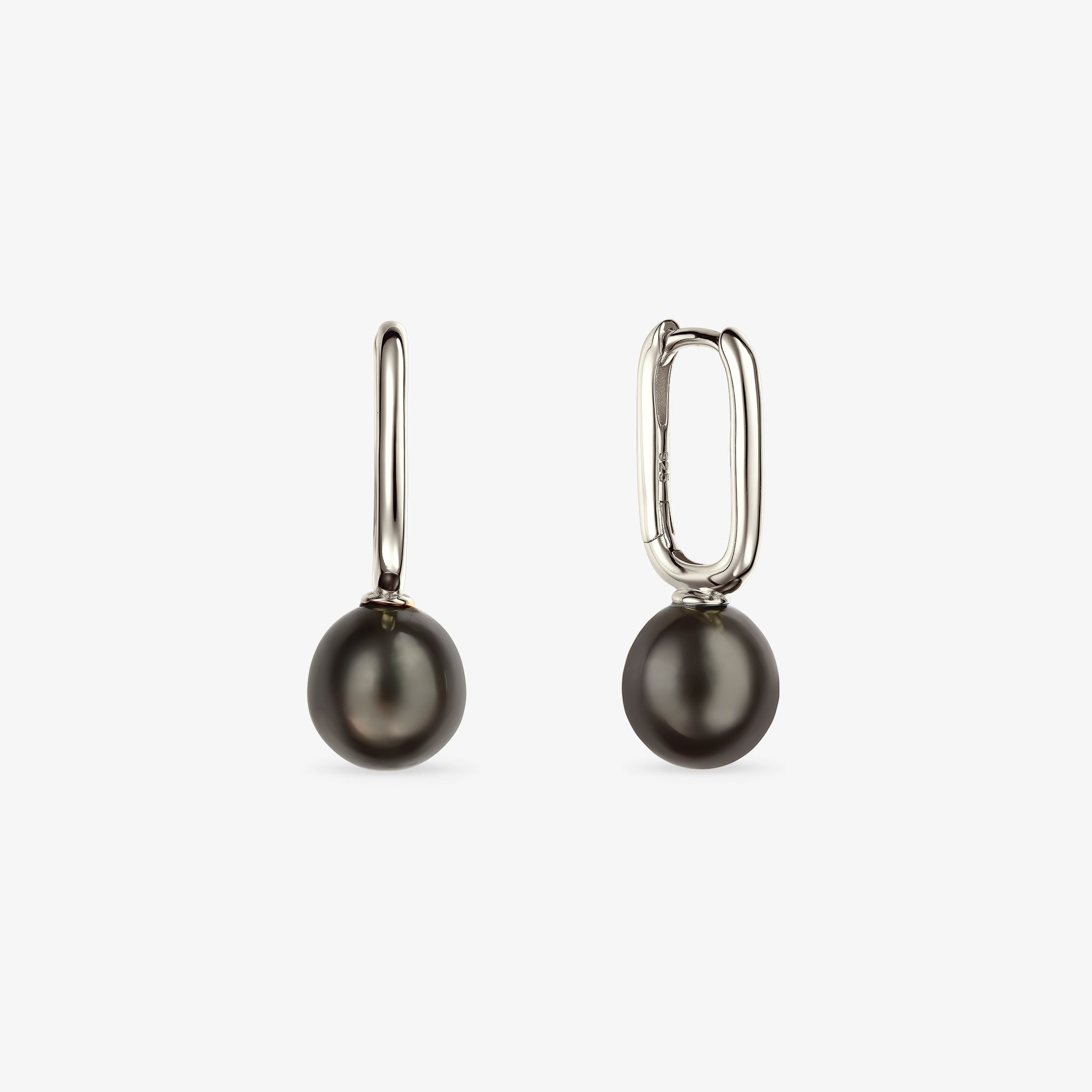 "Kira" Black Pearl Sterling Silver 925 Earrings – Rhodium Plated