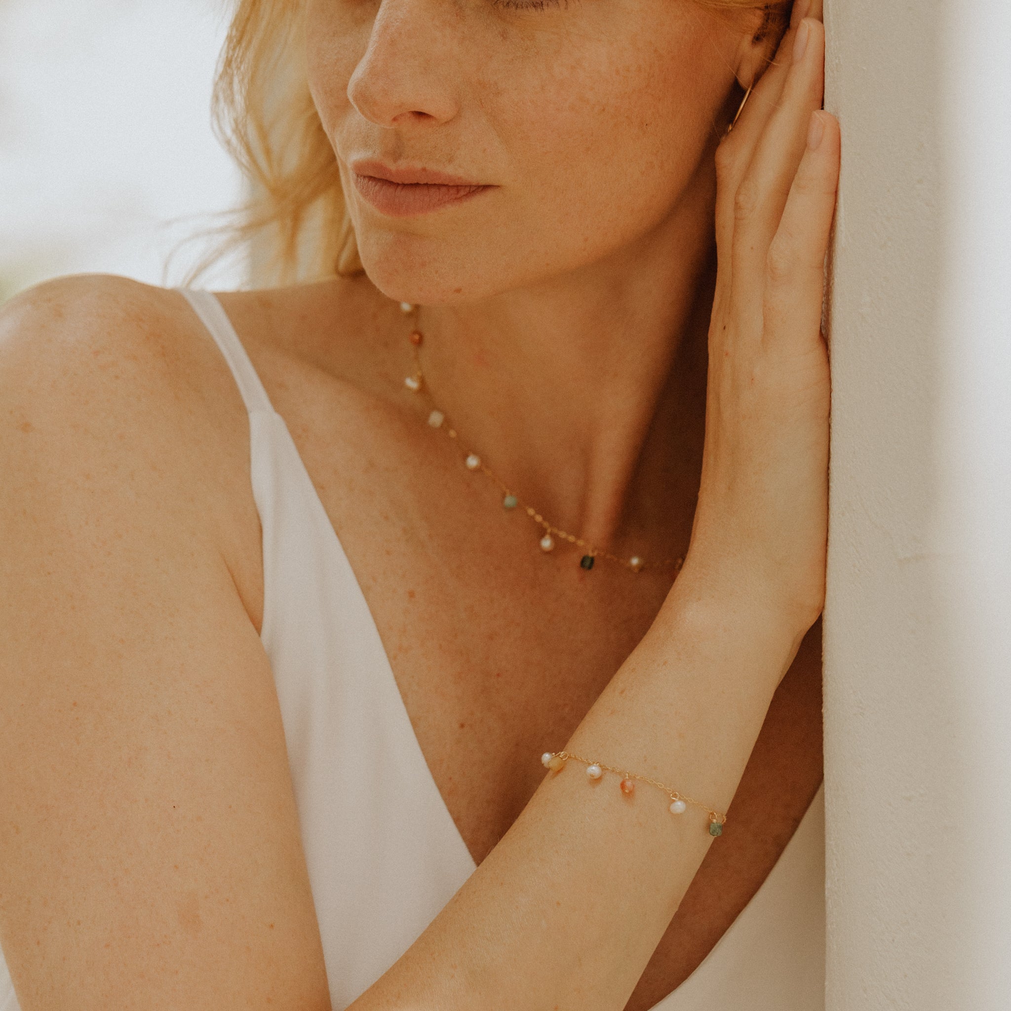 Dancing Pearls & Tourmaline Bracelet