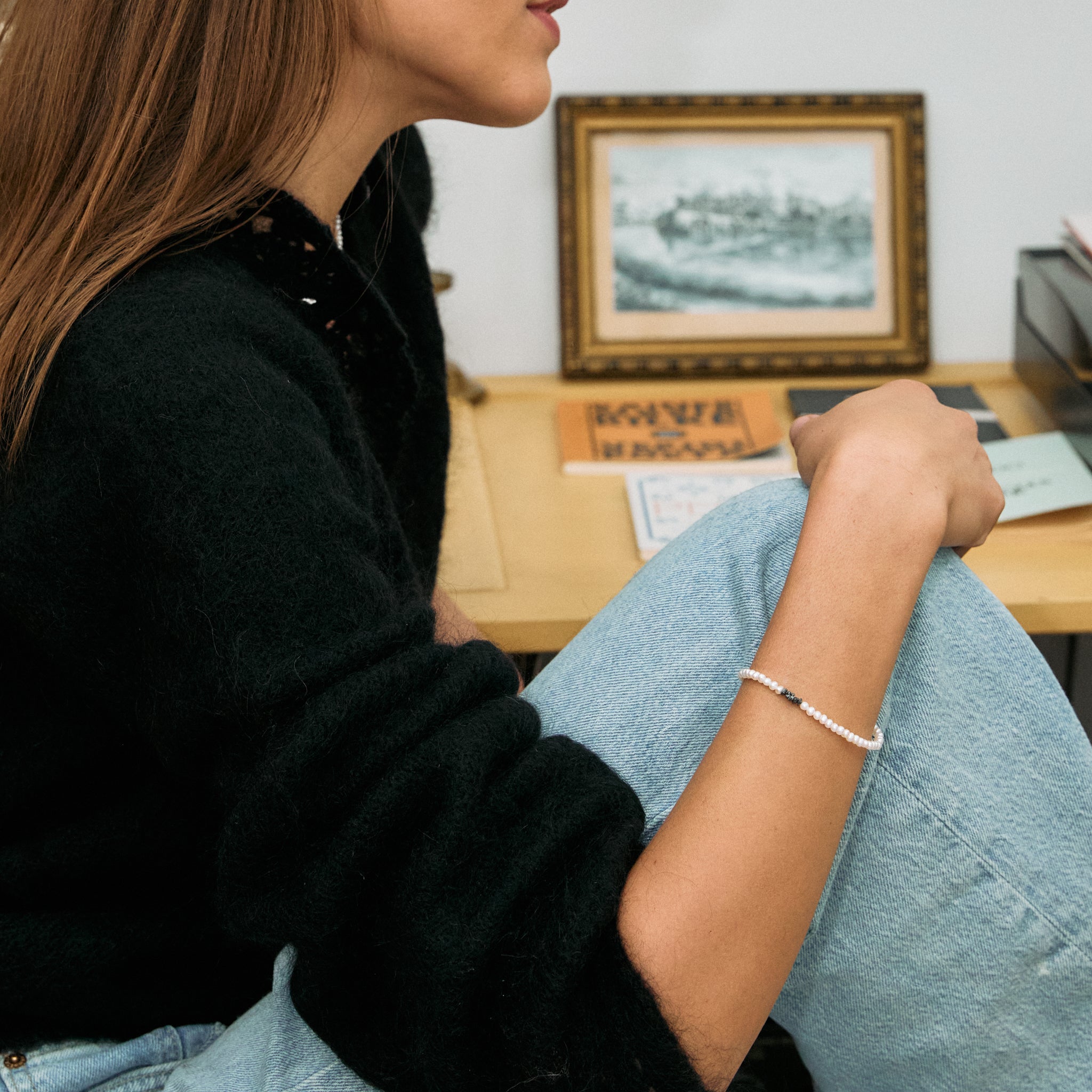 Atelier Devi Bratara cu perle si diamante