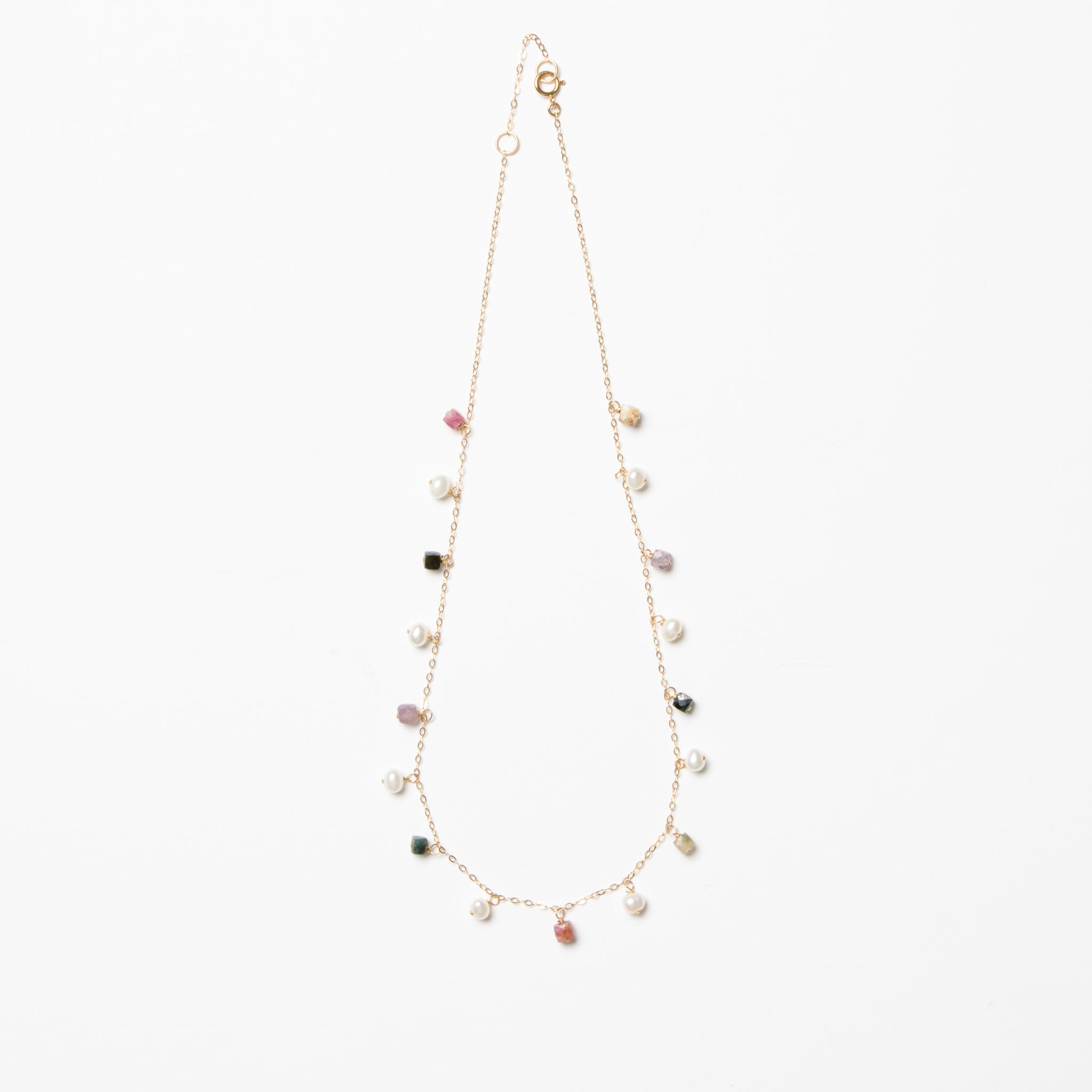 Dancing Pearls & Tourmaline Chain