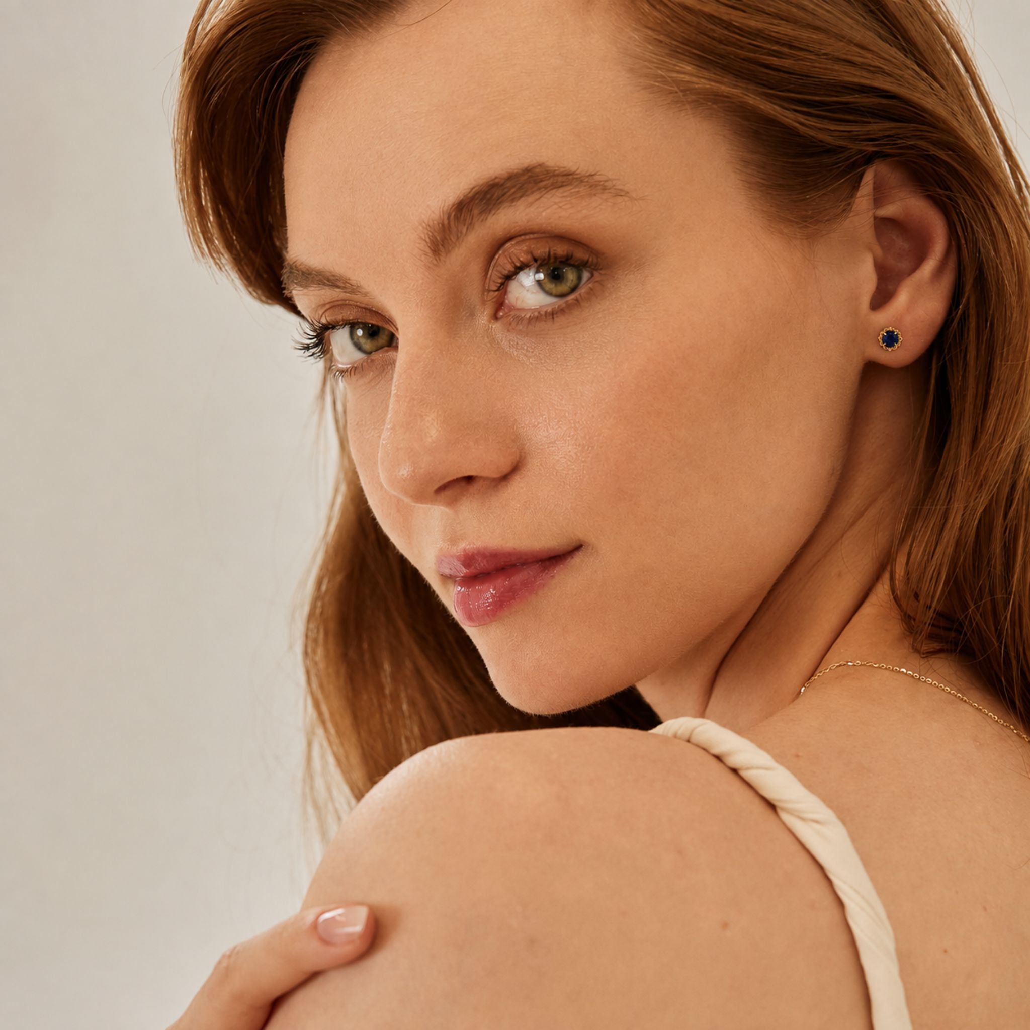 Hana Earrings - 14K Gold & Sapphire
