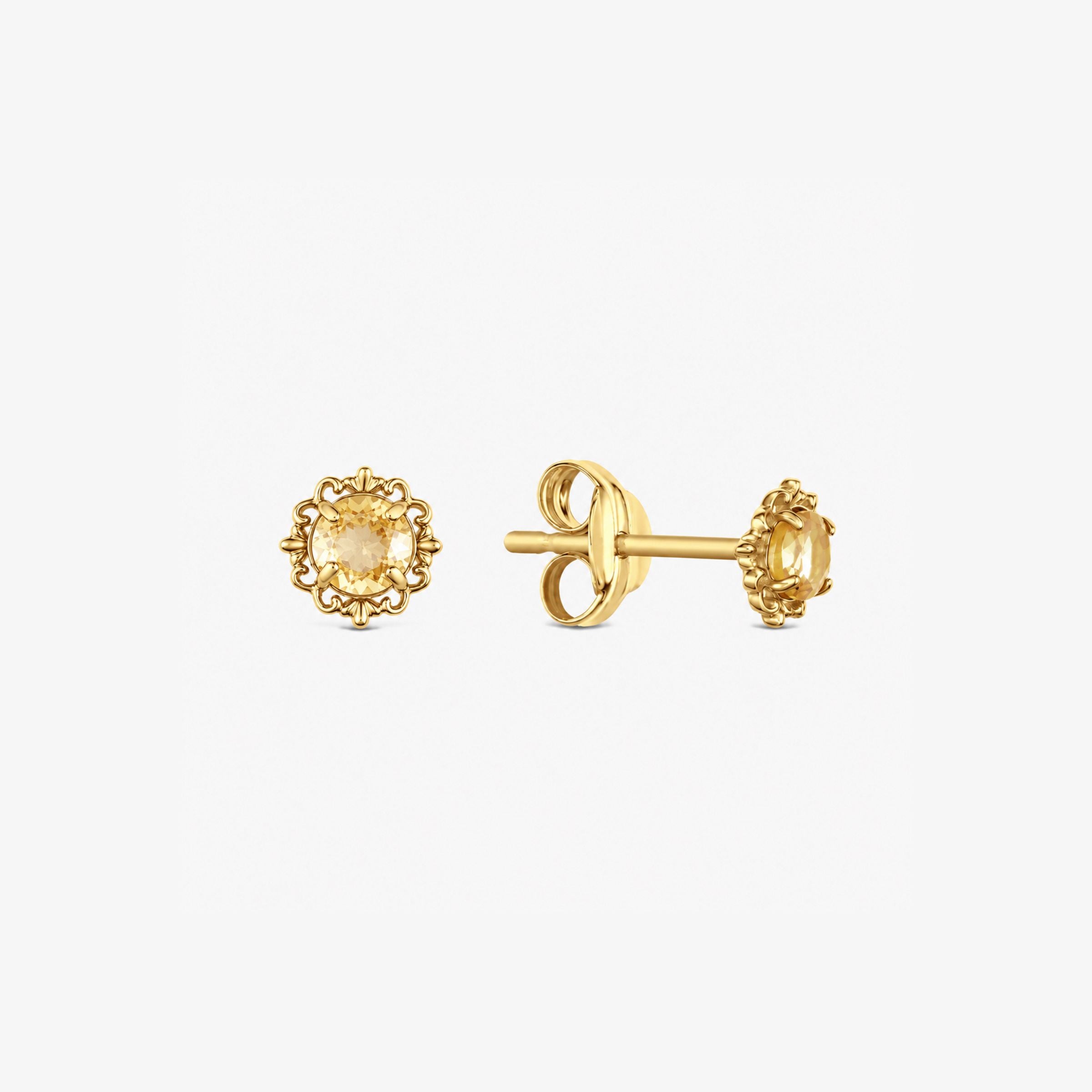 Cercei „Hana” din Aur 14K cu Citrin Natural